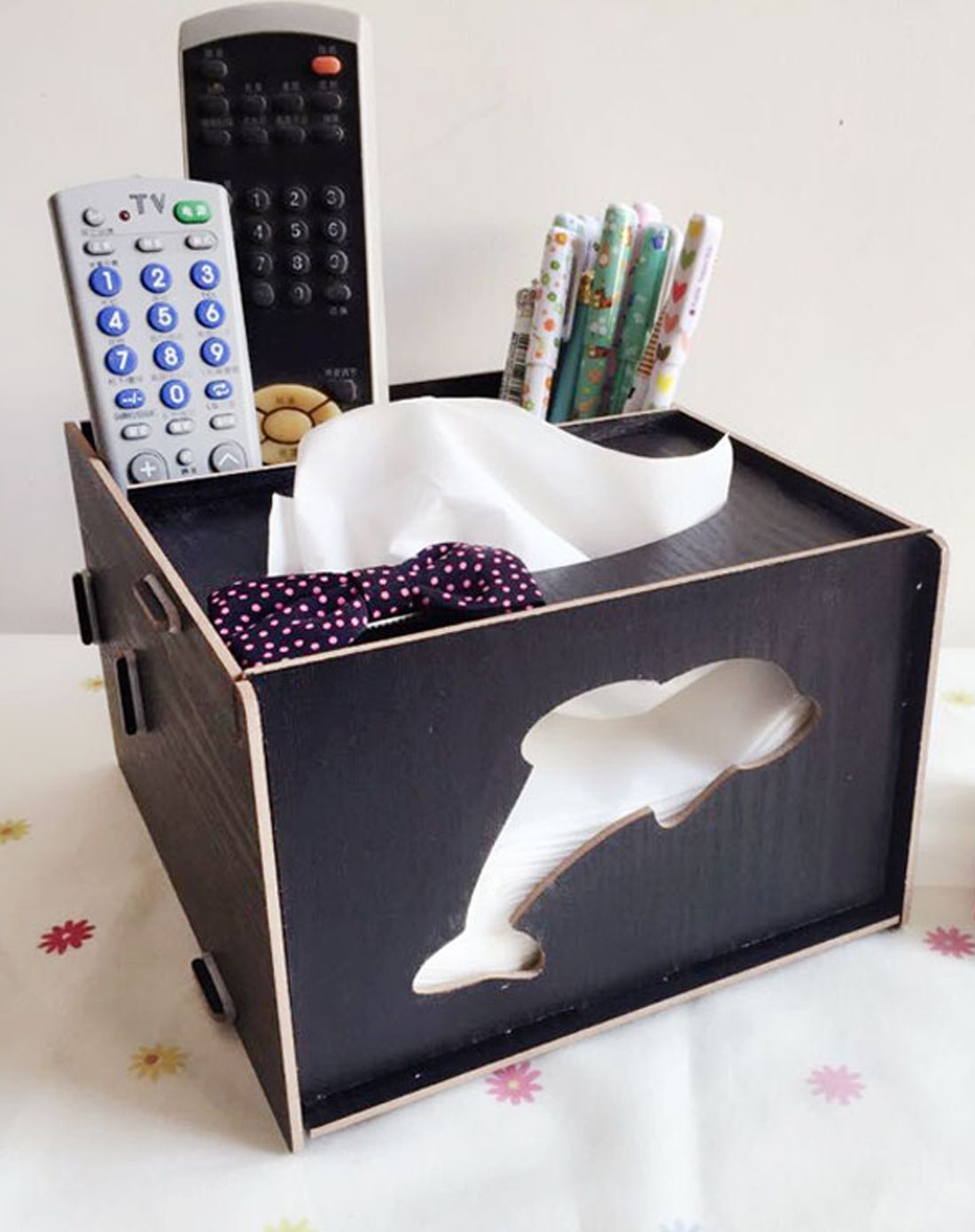 欧式客厅书房遥控笔筒立体收纳盒