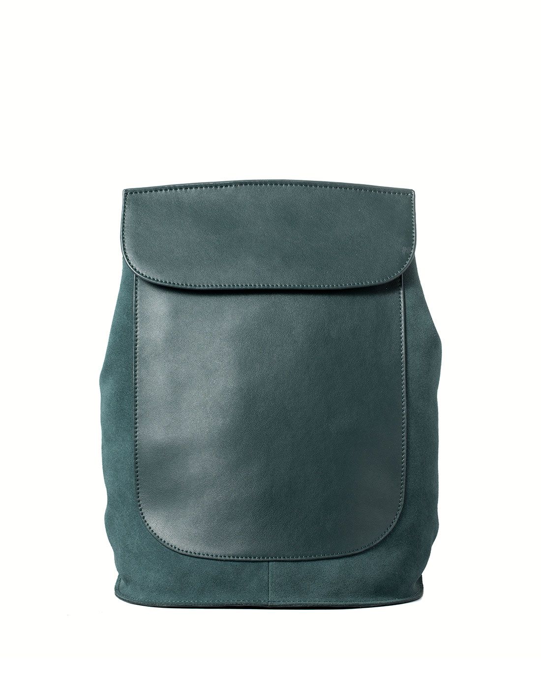 墨绿色复古拼接撞色牛皮包双肩包背包