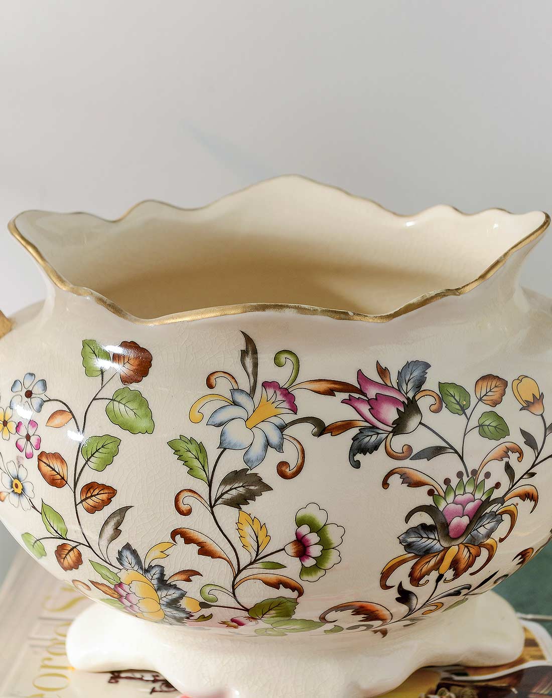 可莉尔裂纹贴花陶瓷花瓶花器花插 f款