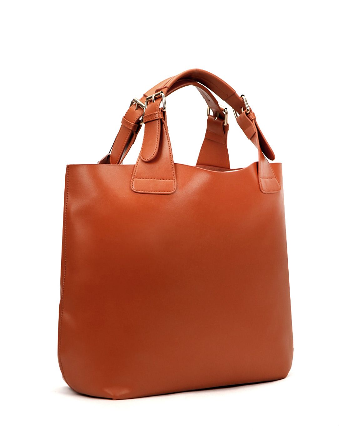 咖啡色英伦复古牛皮手提包子母包