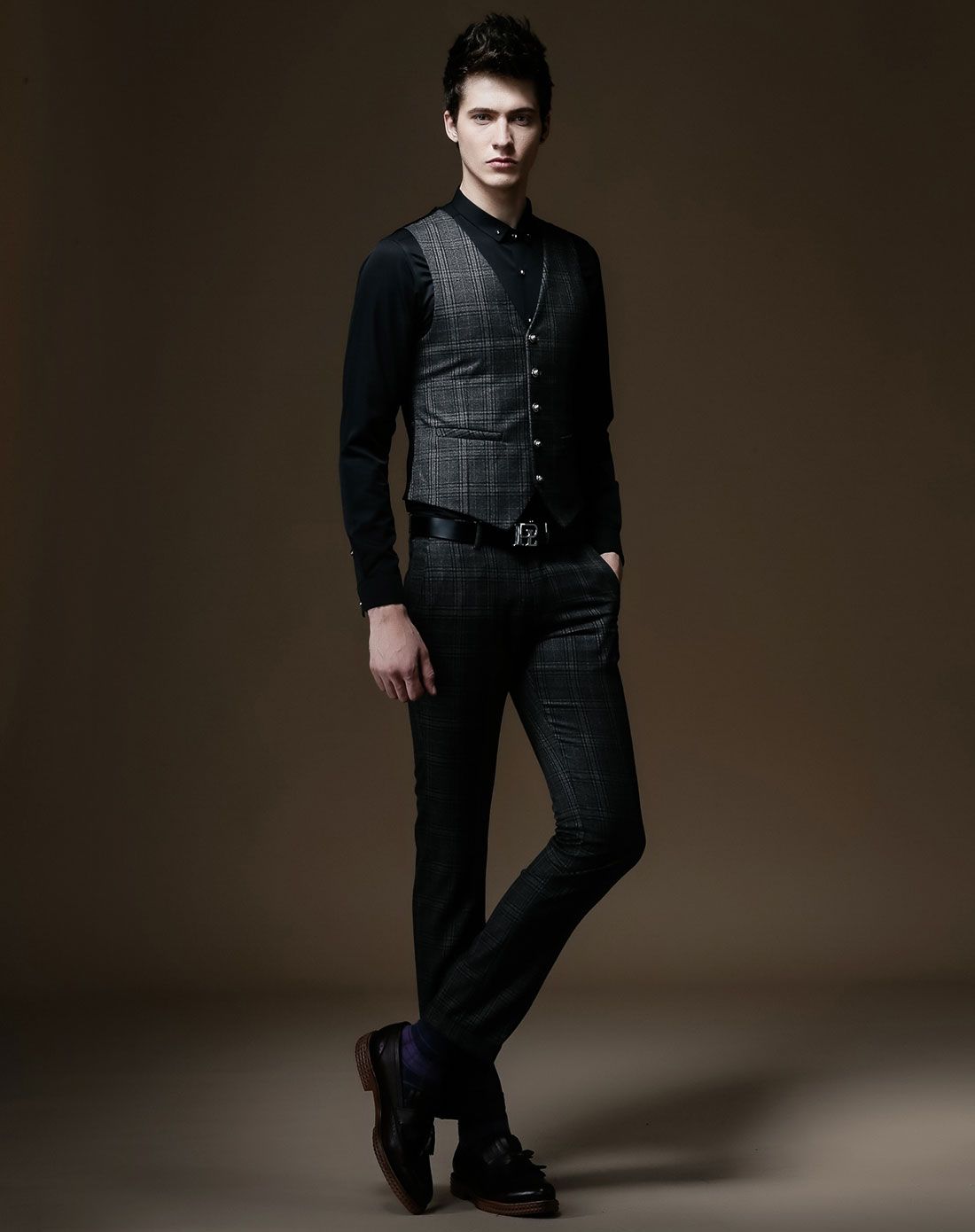 咖啡/多色英伦风绅士舒适修身马甲