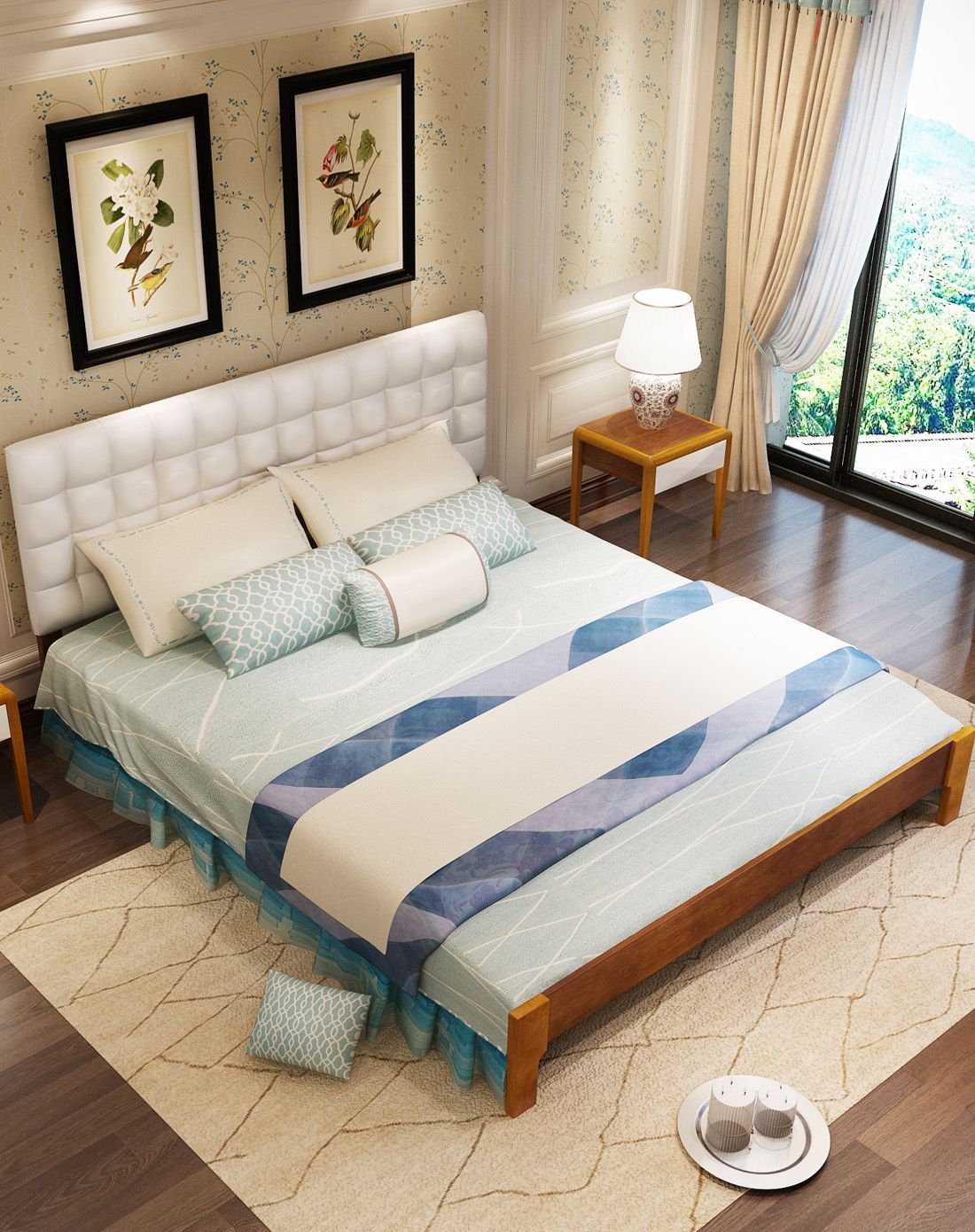 > 现代北欧 软靠实木床 1.5米双人床