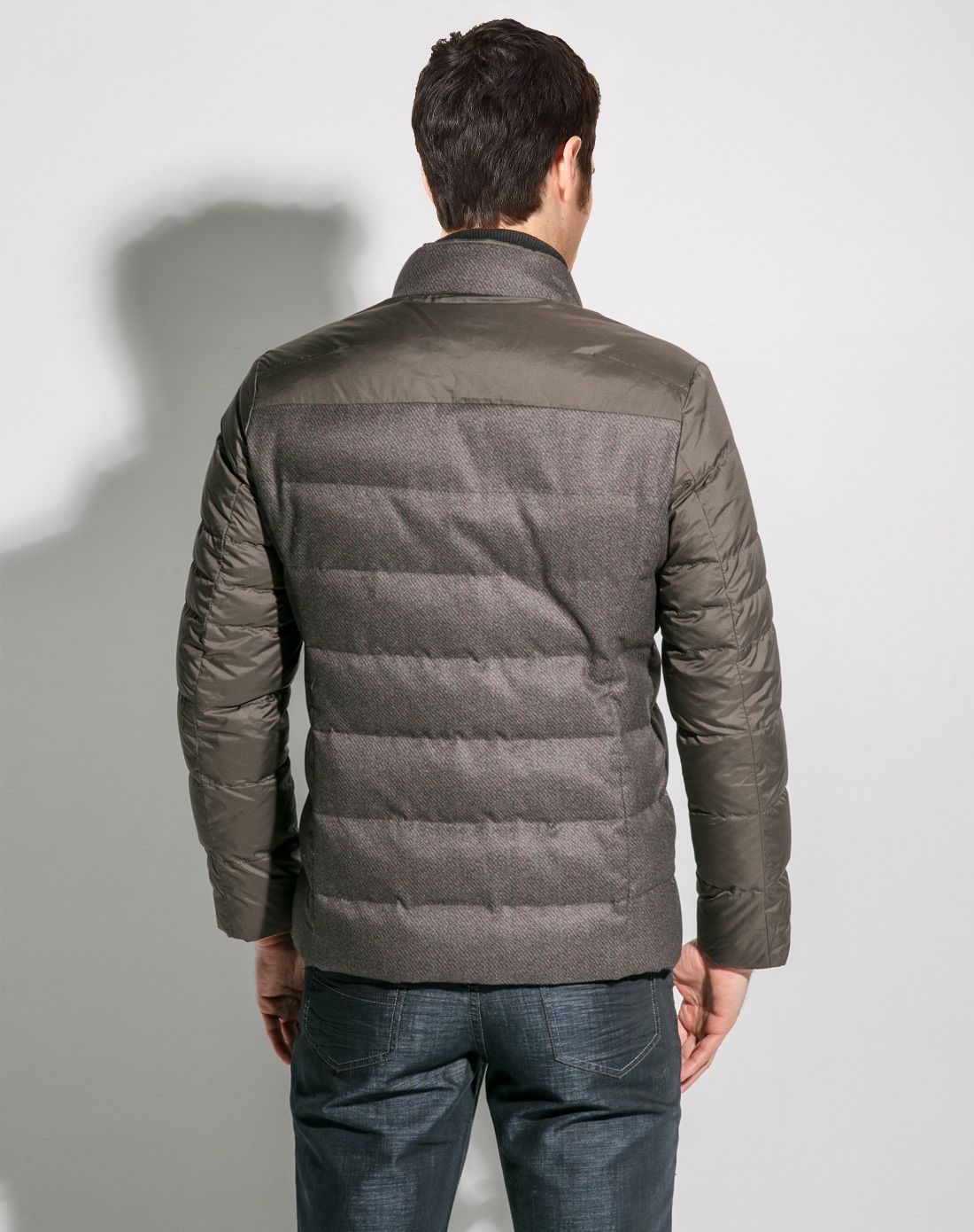 太子龙tedelon橄榄绿立领拼接时尚休闲羽绒服t13dg009705_唯品会