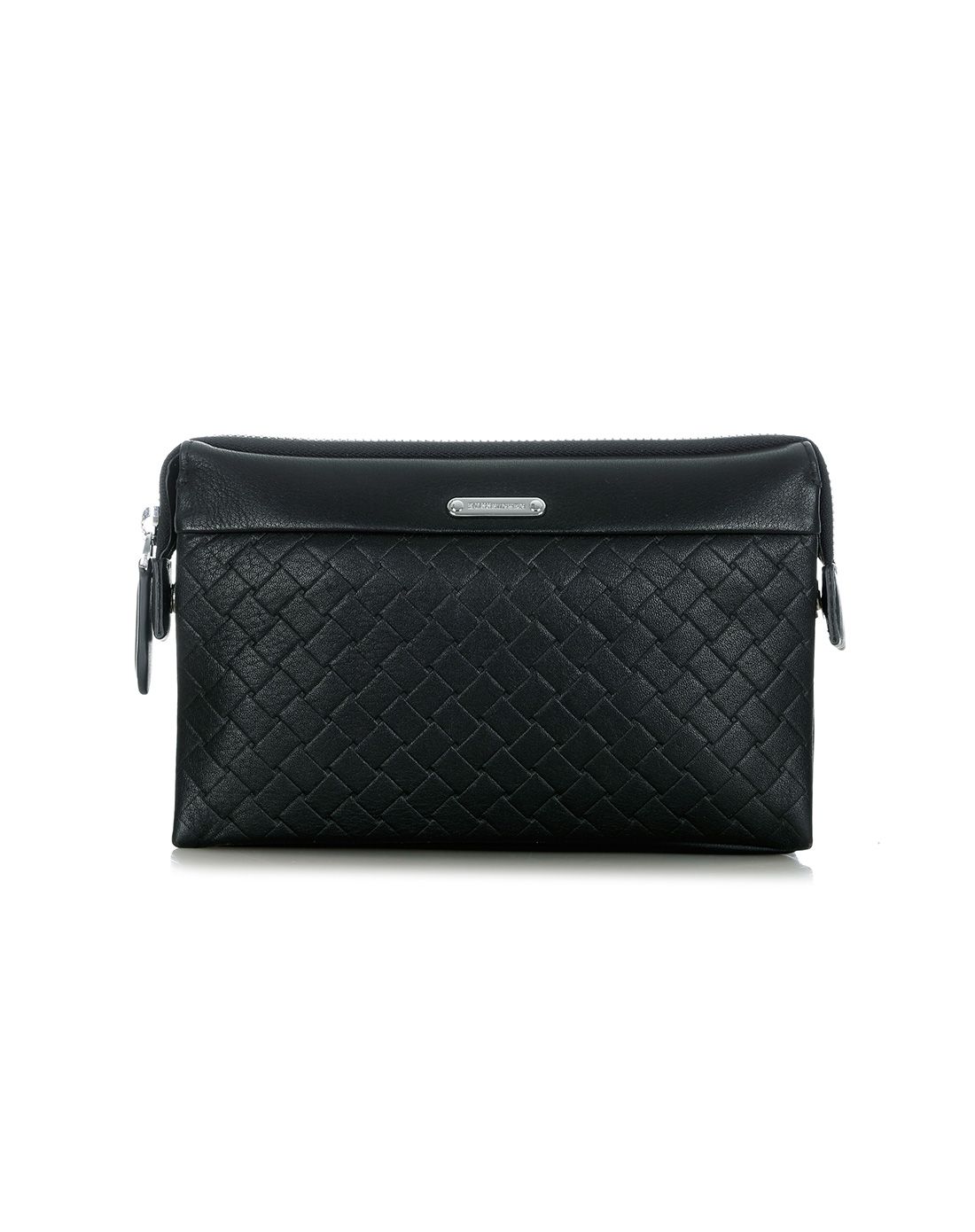 博斯绅威bosssunwen男女包男款黑色商务格纹手包s12-009542a1黑色