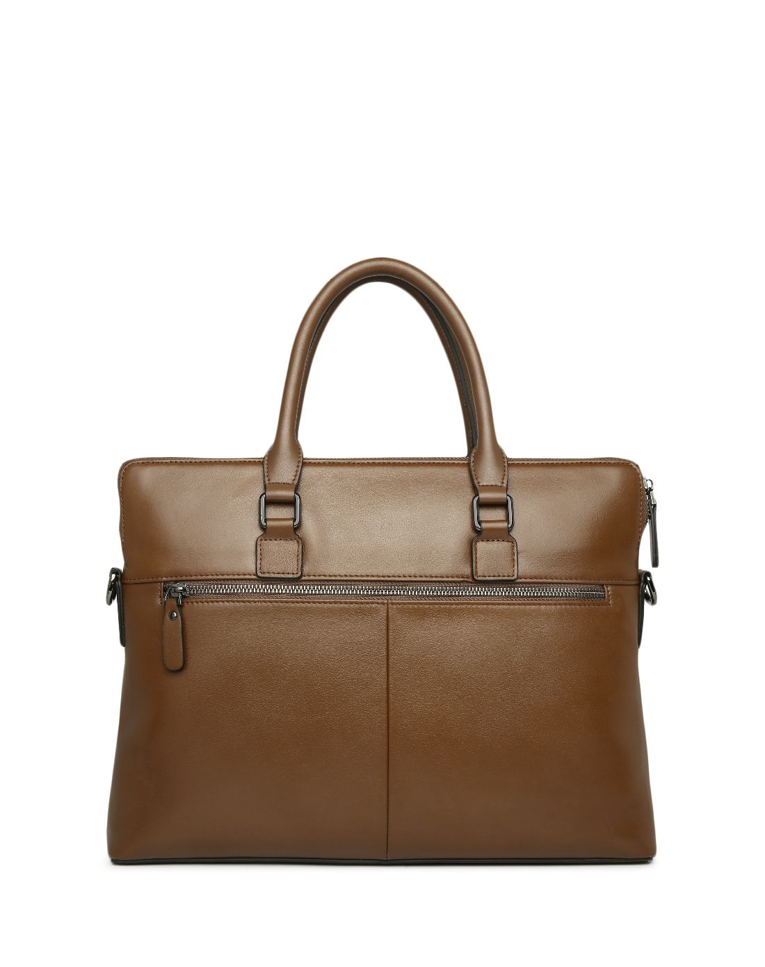 男士棕色头层牛皮时尚撞色公文包