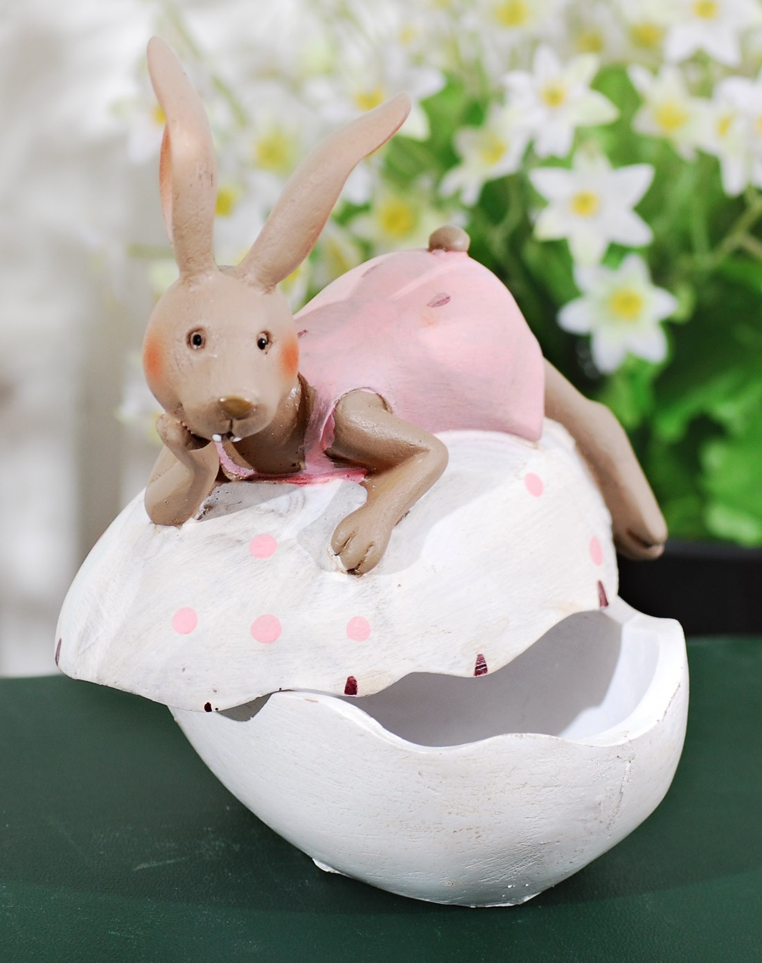 树脂兔子装饰-粉色趴蛋兔子b款