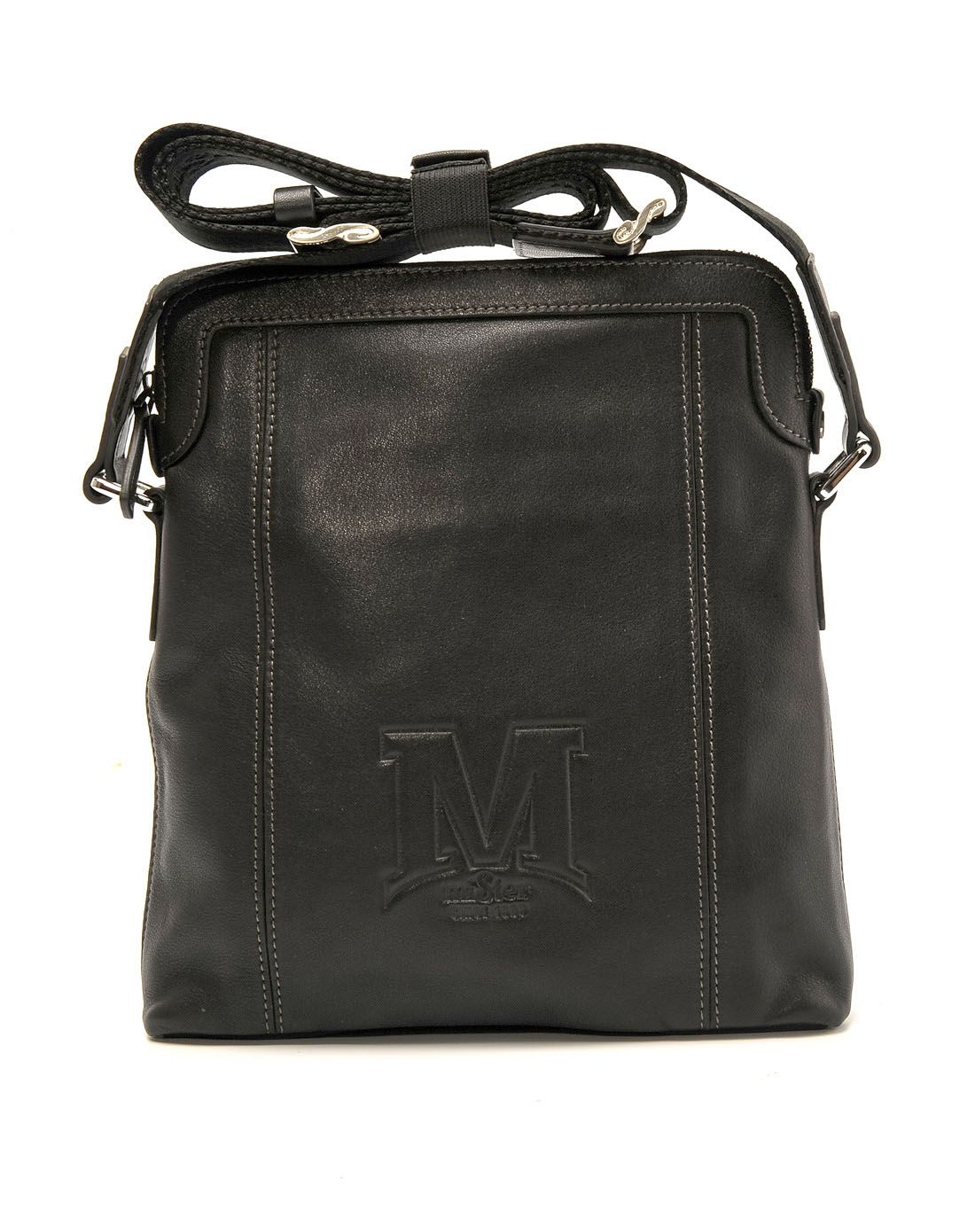 名仕mister鞋包黑色牛皮商务休闲竖身斜挎包s2psa1441a_唯品会