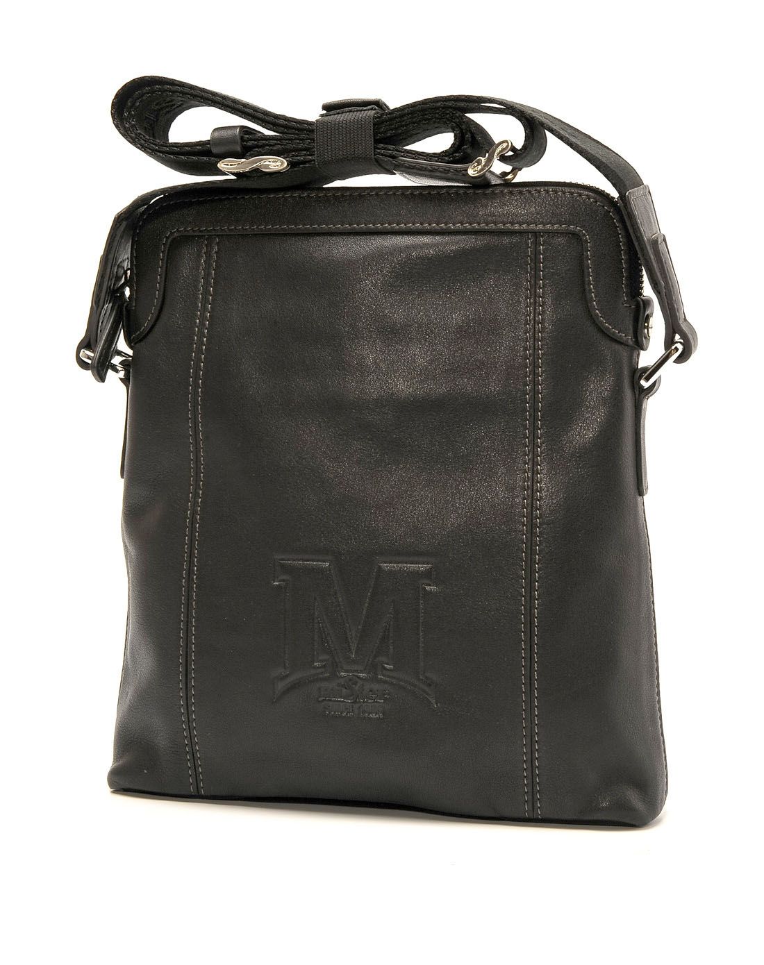 名仕mister鞋包黑色牛皮商务休闲竖身斜挎包s2psa1441a_唯品会