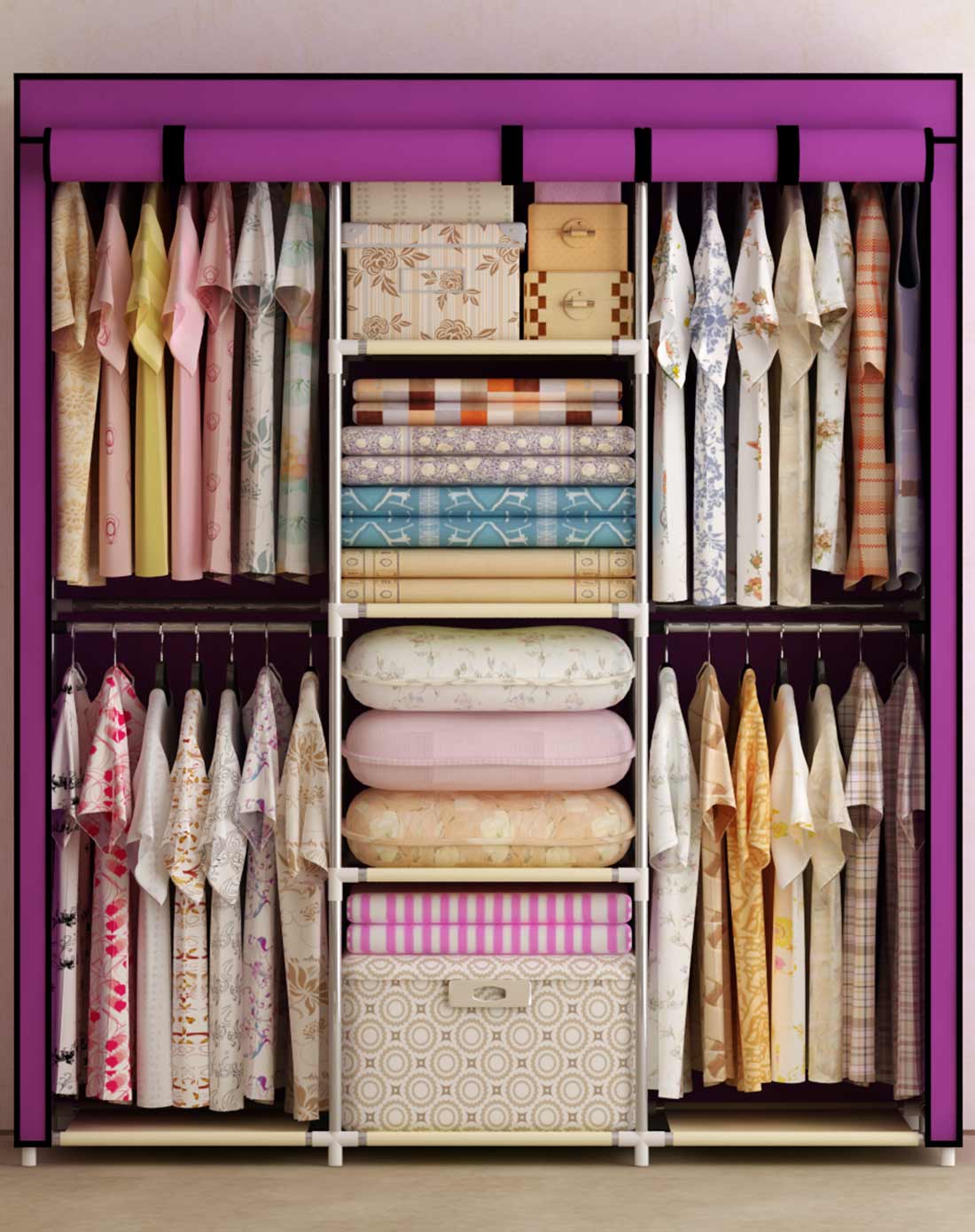 时尚简易布衣柜紫色