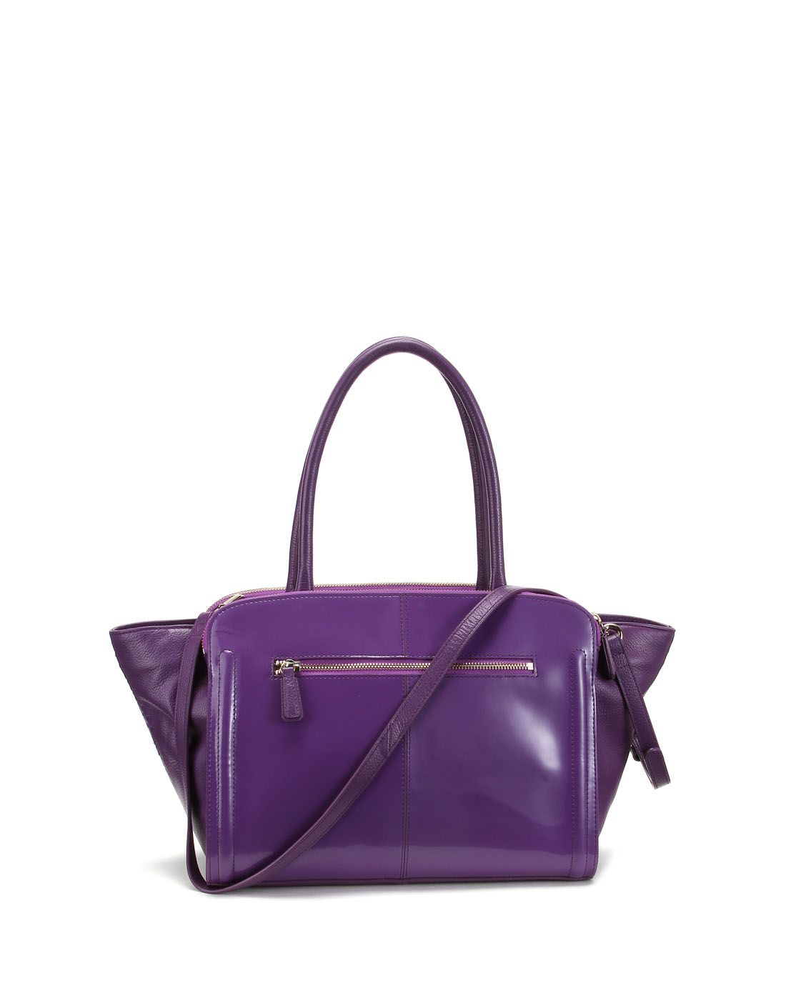 尚兰sabrina scala时尚皮具专场紫色立体压纹大号翅膀包手提包单肩包