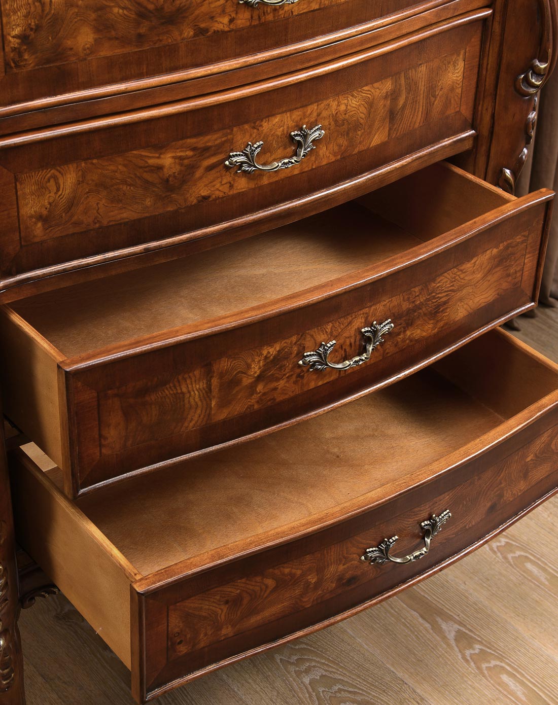 美式复古实木五斗柜斗橱 卧室家具