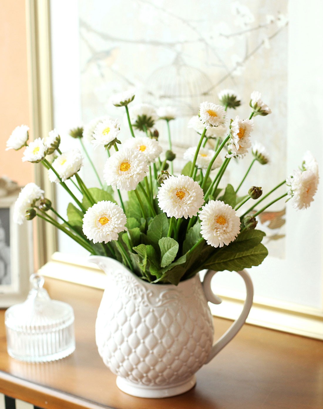 小清新雏菊陶瓷花瓶仿真花套装b款