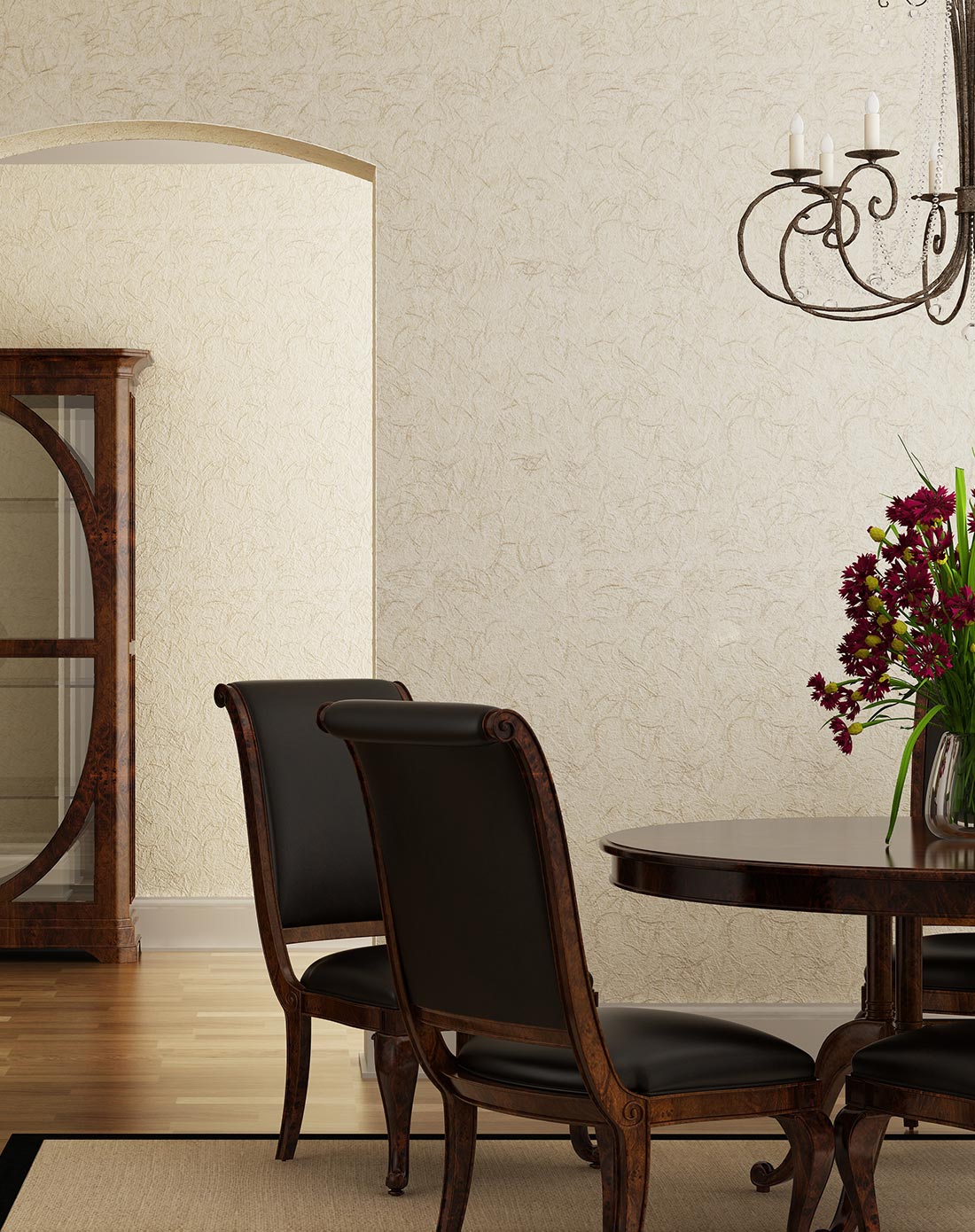 象牙白温馨素雅磨砂短纤无纺布墙纸