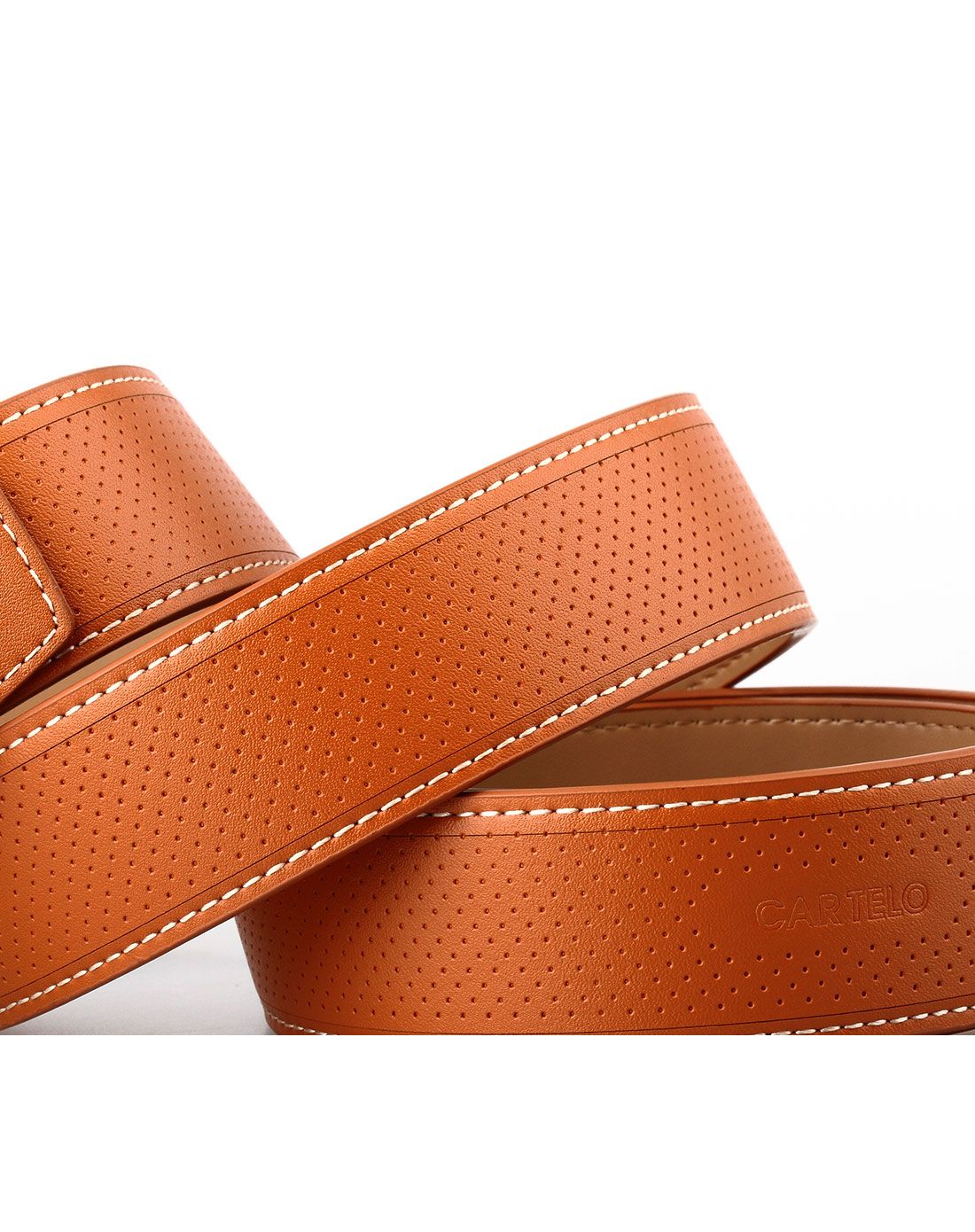 男士黄色牛皮针扣腰带