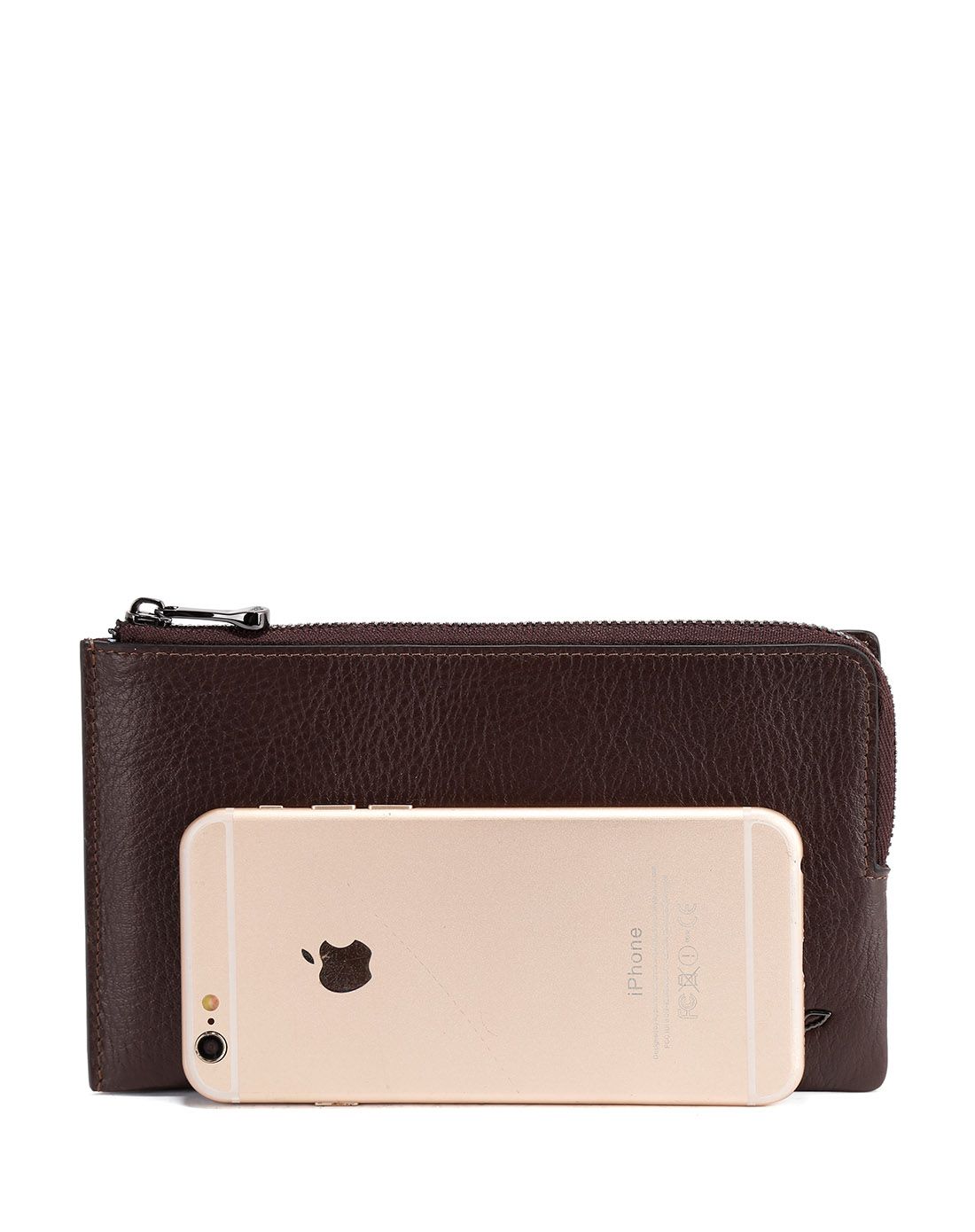 男款啡色时尚牛皮革手拿包