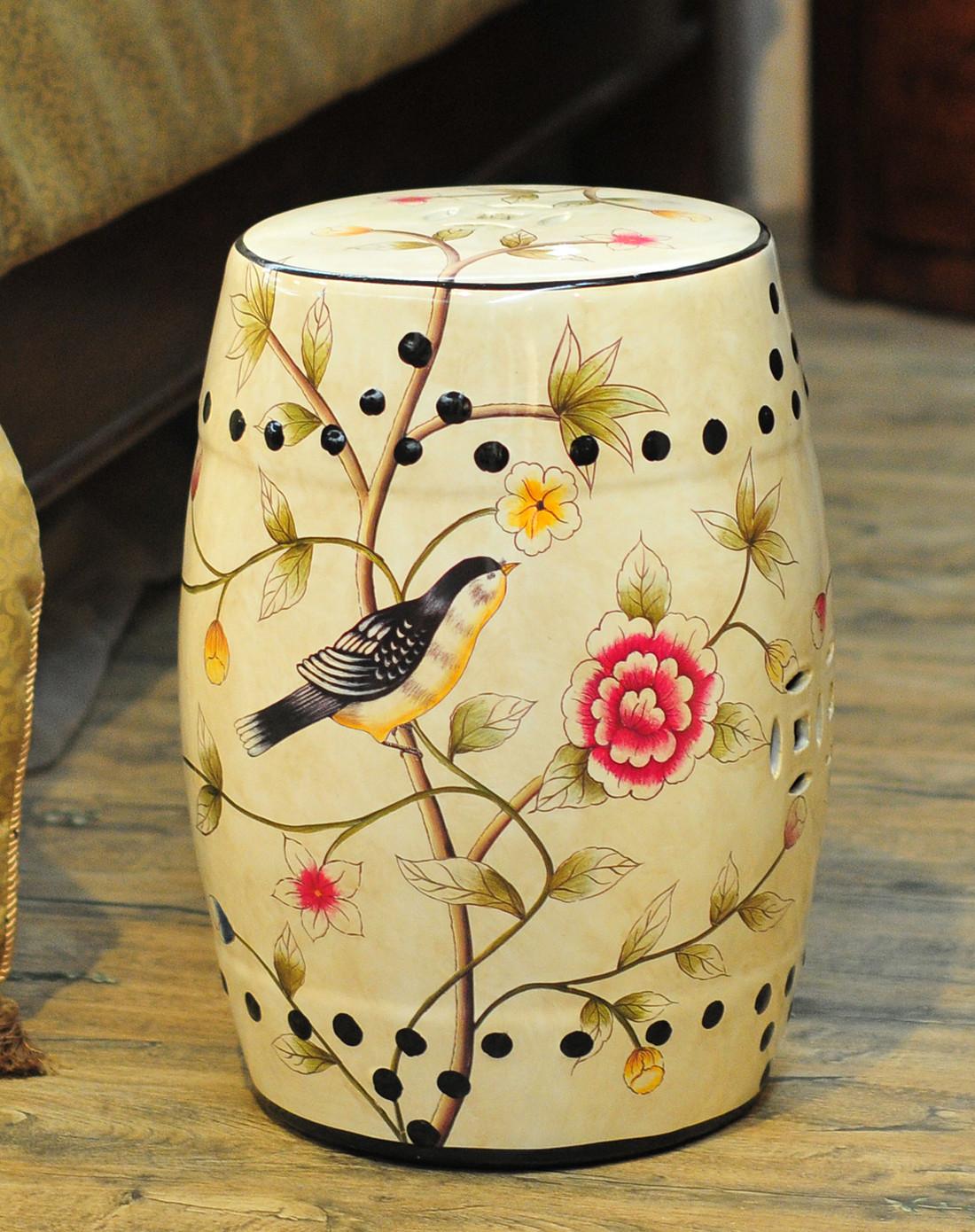 高档彩绘陶瓷装饰坐凳梳妆凳