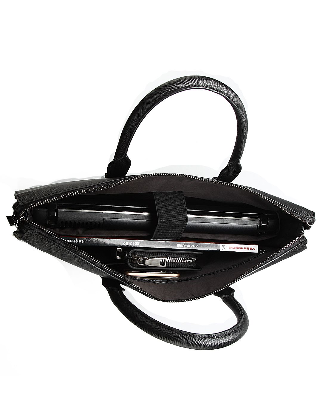 男款黑色牛皮商务休闲男包