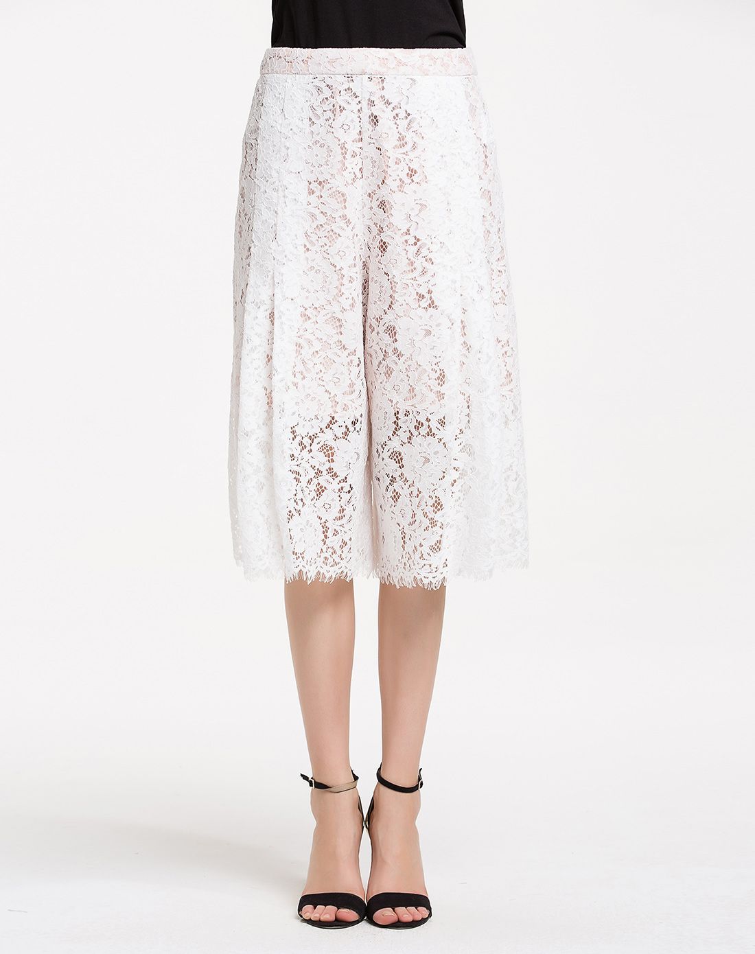 白色优雅蕾丝精致时尚裤子