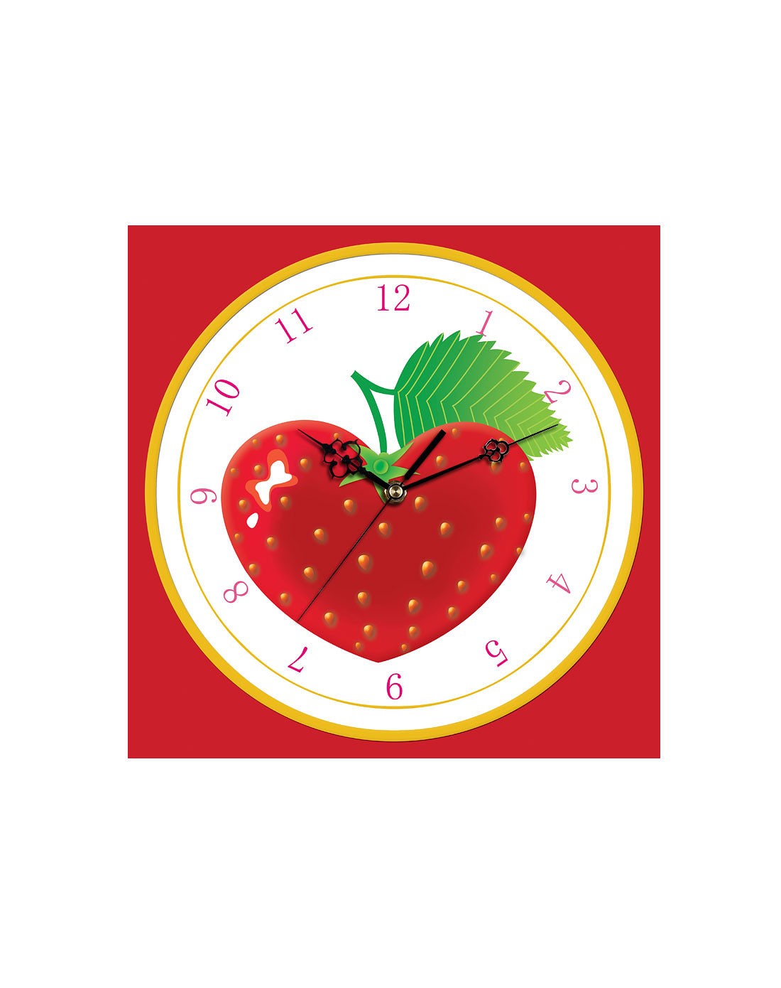 30*30cm甜蜜草莓装饰画挂钟