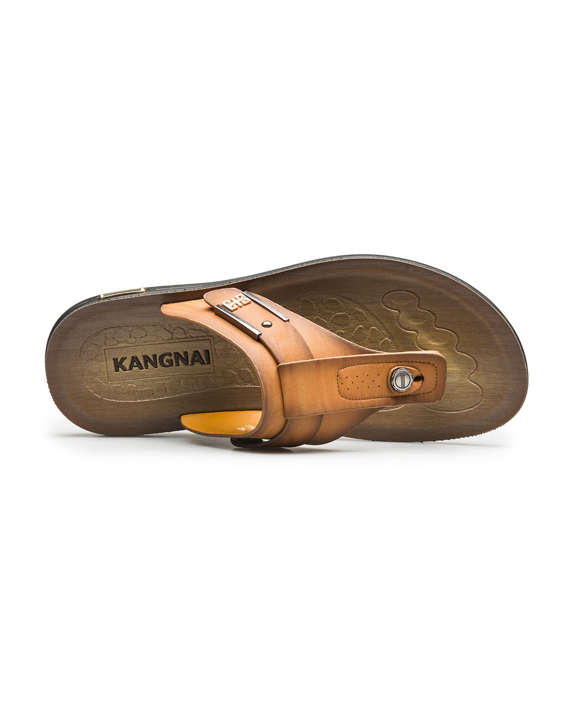 2015新款浅棕色超纤潮流休闲男士凉鞋