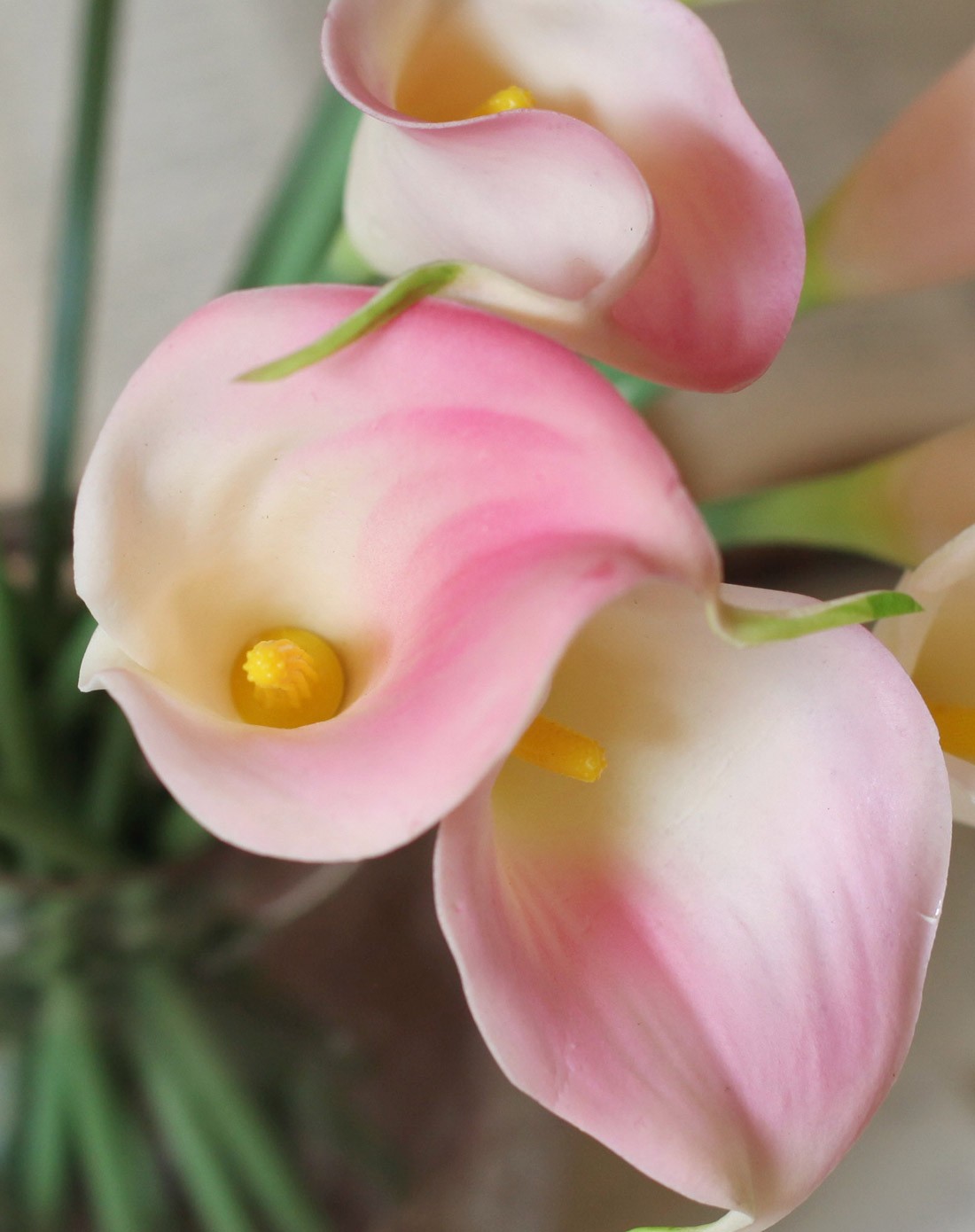 10枝套装柔美马蹄莲仿真花枝-粉色