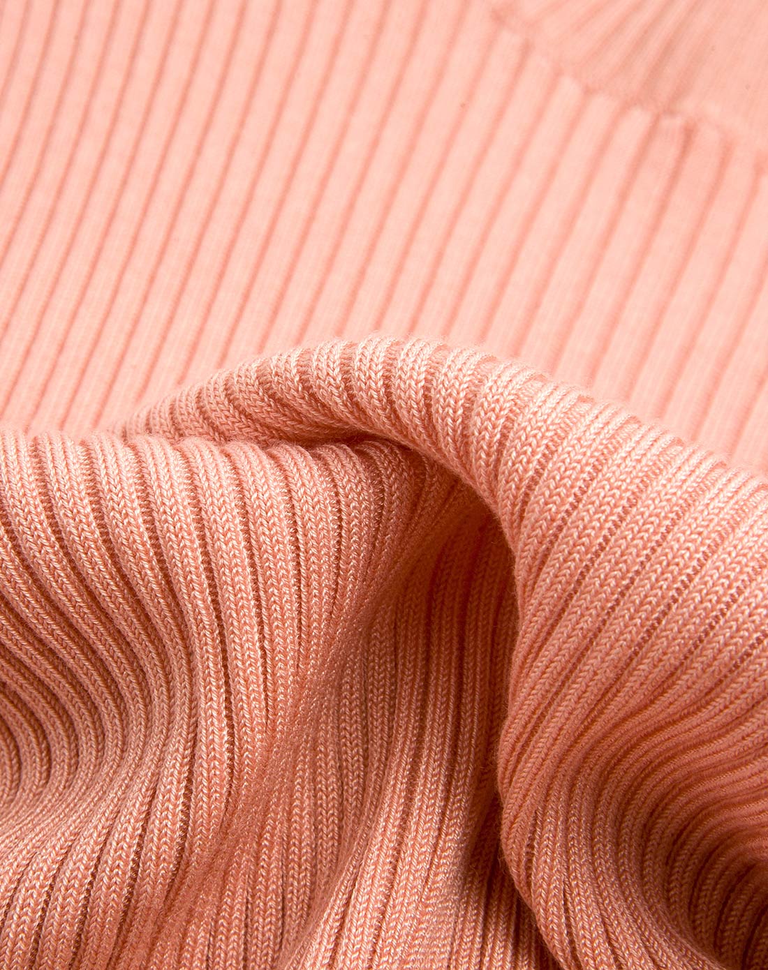 肉粉色复古半高领短袖针织衫