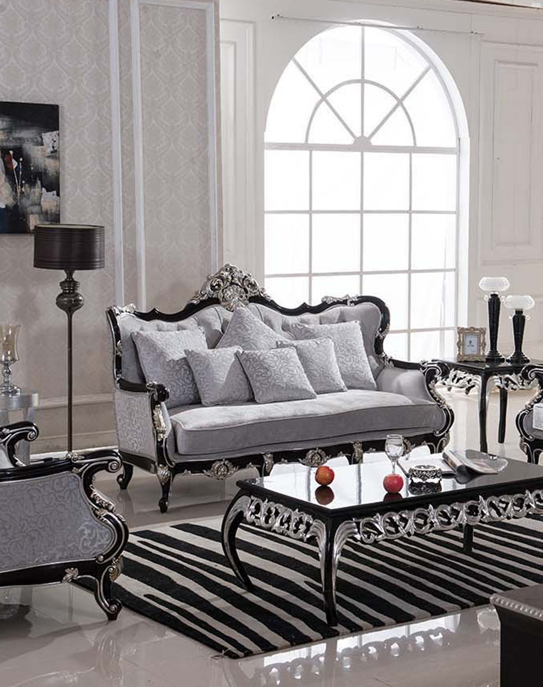 凯哲家具专场欧式高档实木布艺沙发 雕花沙发组合kz02040293_唯品会