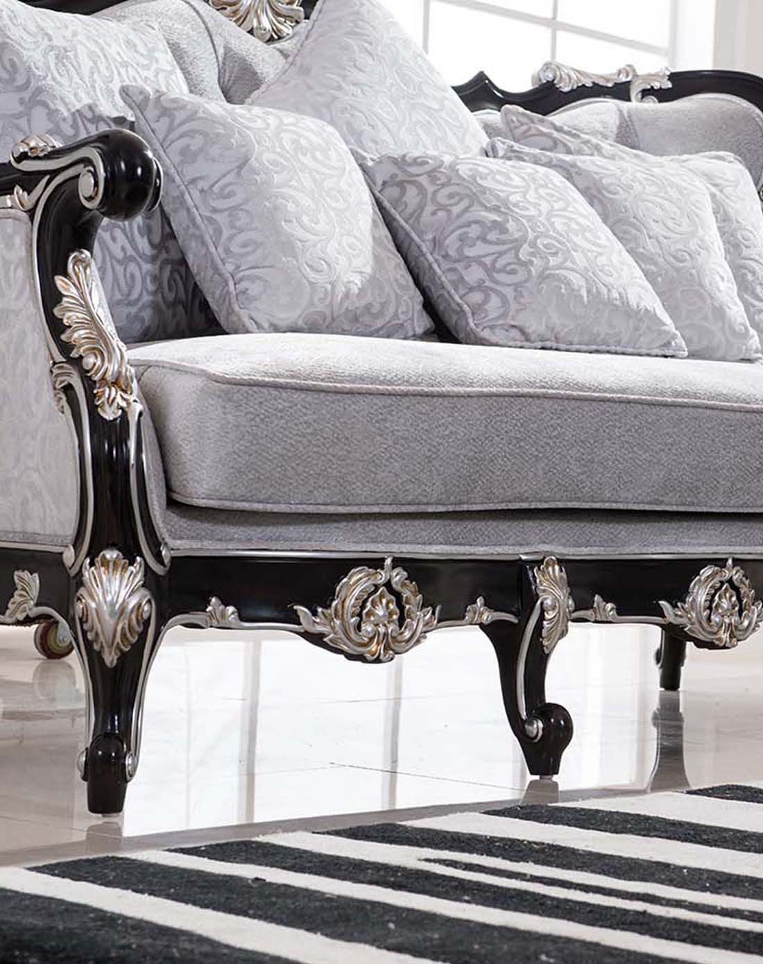 凯哲家具专场欧式高档实木布艺沙发 雕花沙发组合kz02040293_唯品会