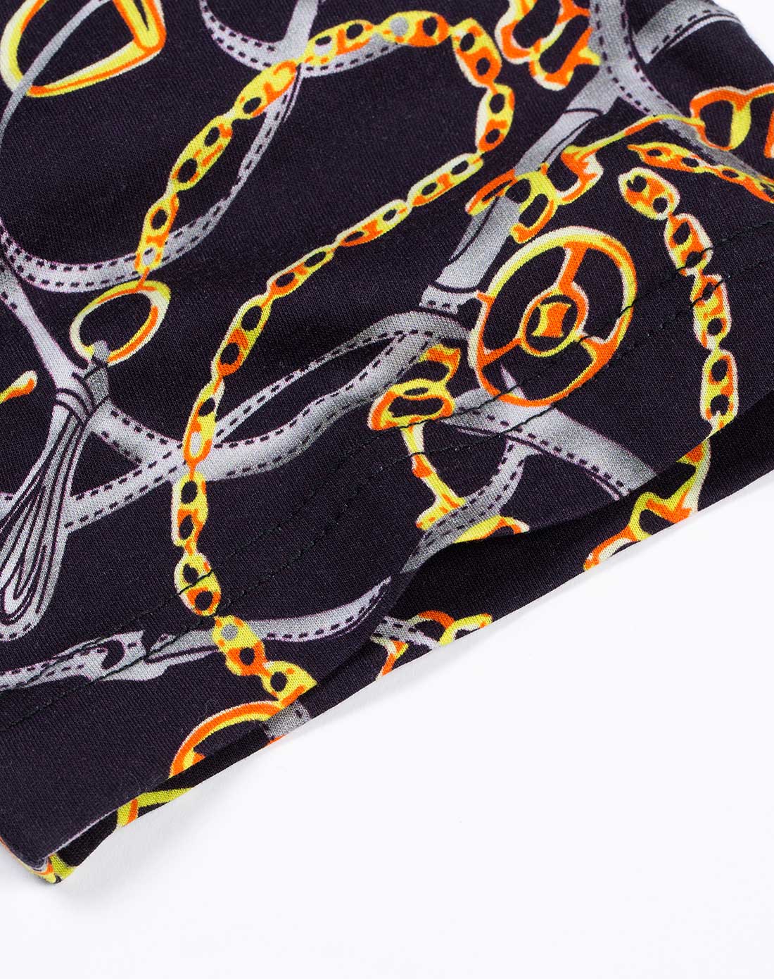 时尚休闲经典花纹撞色拼接polo衫