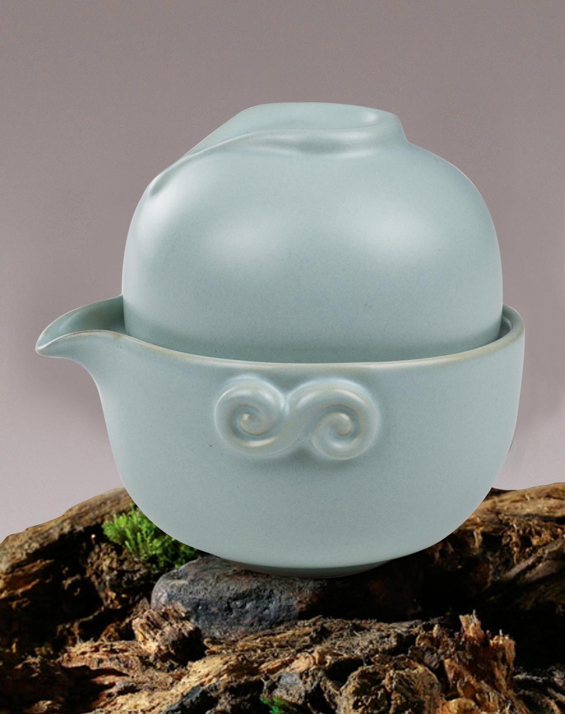 云纹禅定 天青汝窑逍遥杯2入礼盒