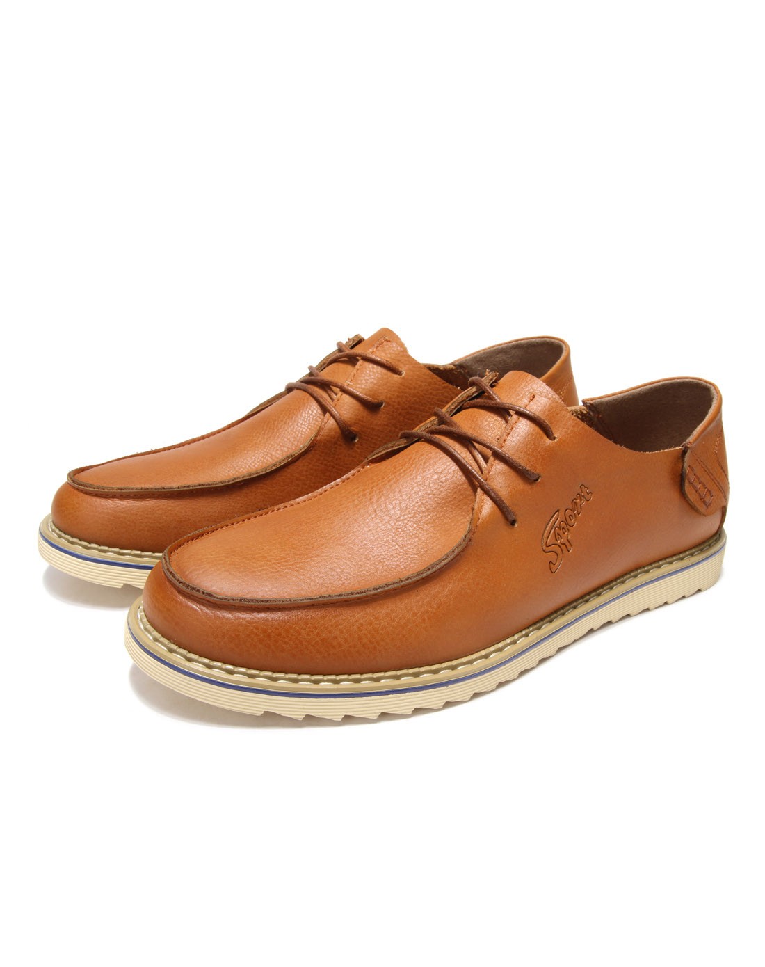 黄色简约时尚纯牛皮休闲鞋