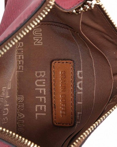 布兰施braun buffel国际品牌皮具专场女款石榴红牛皮时尚零钱包b10