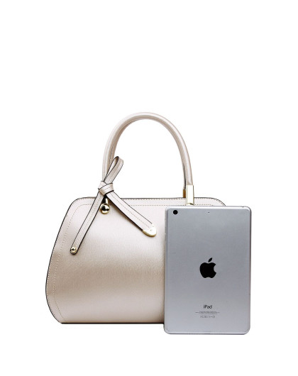 女款香槟色时尚简约纯色手提包