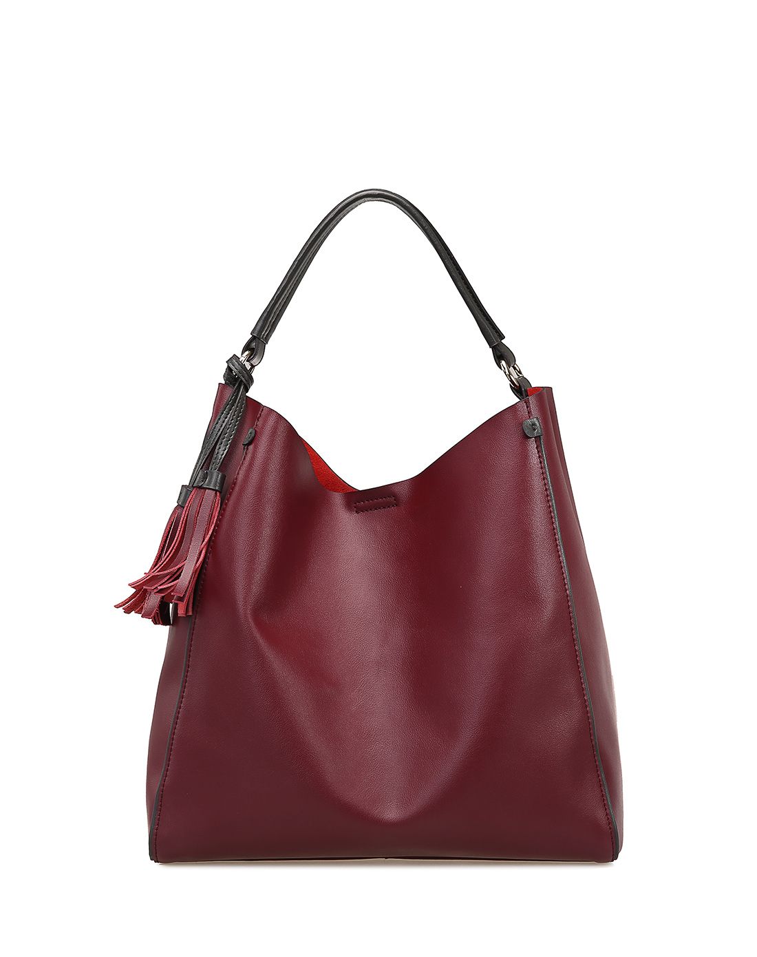 专柜秋冬款新酒红/墨绿牛皮单肩斜挎包