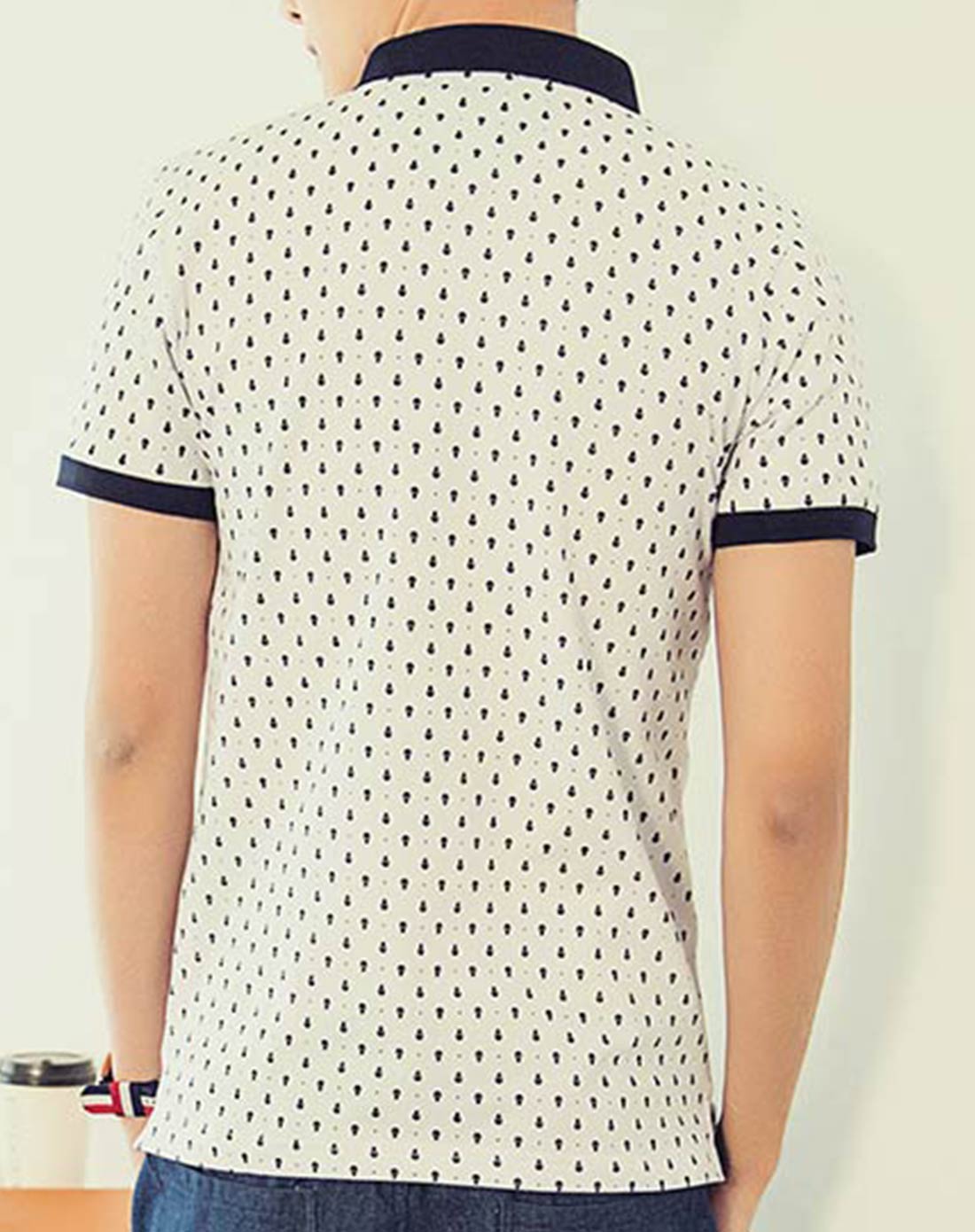 凡兔one-t男白色创意骷髅图案短袖polo衫t1007baise_唯品会