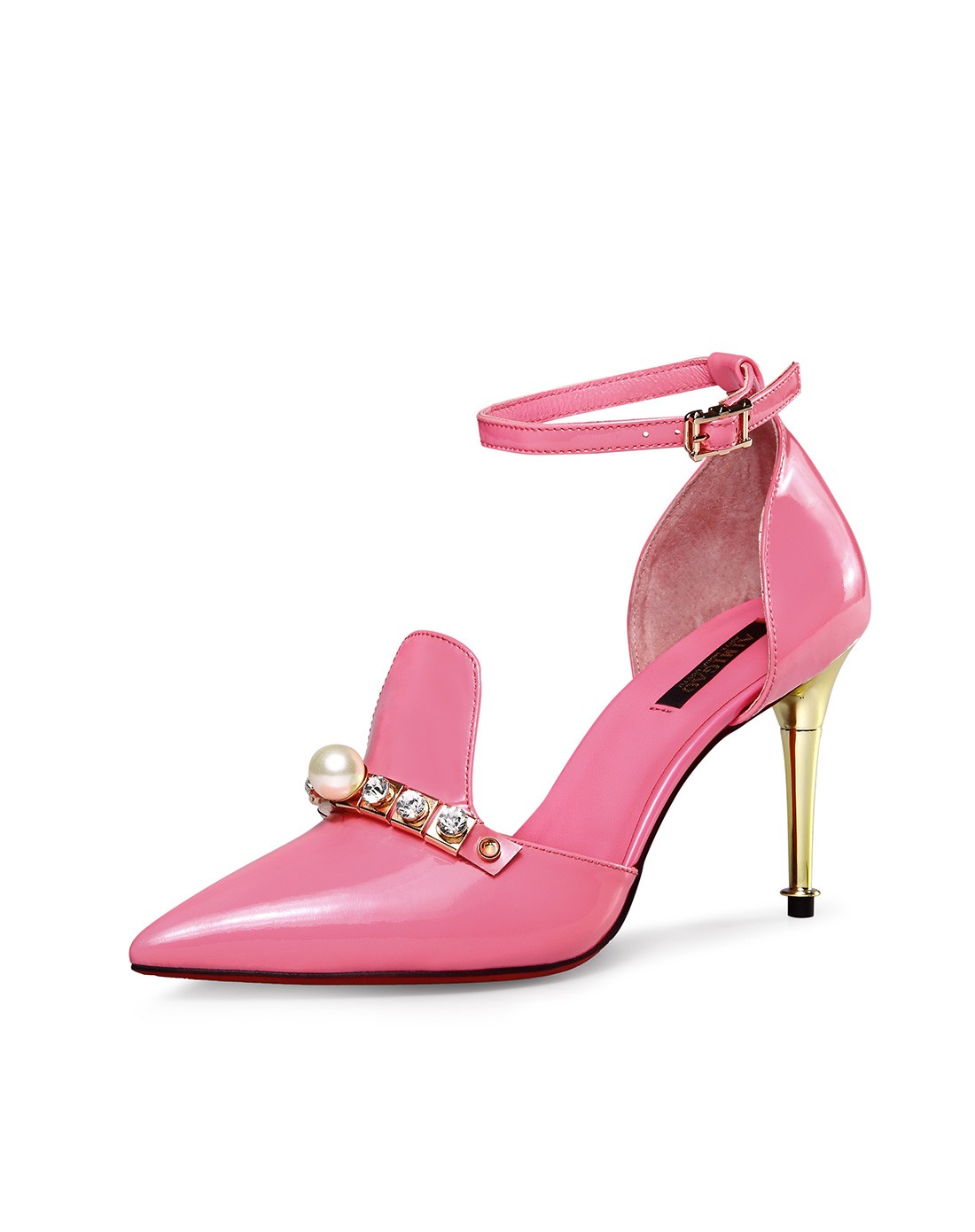 2015春夏新品粉色漆皮凉鞋