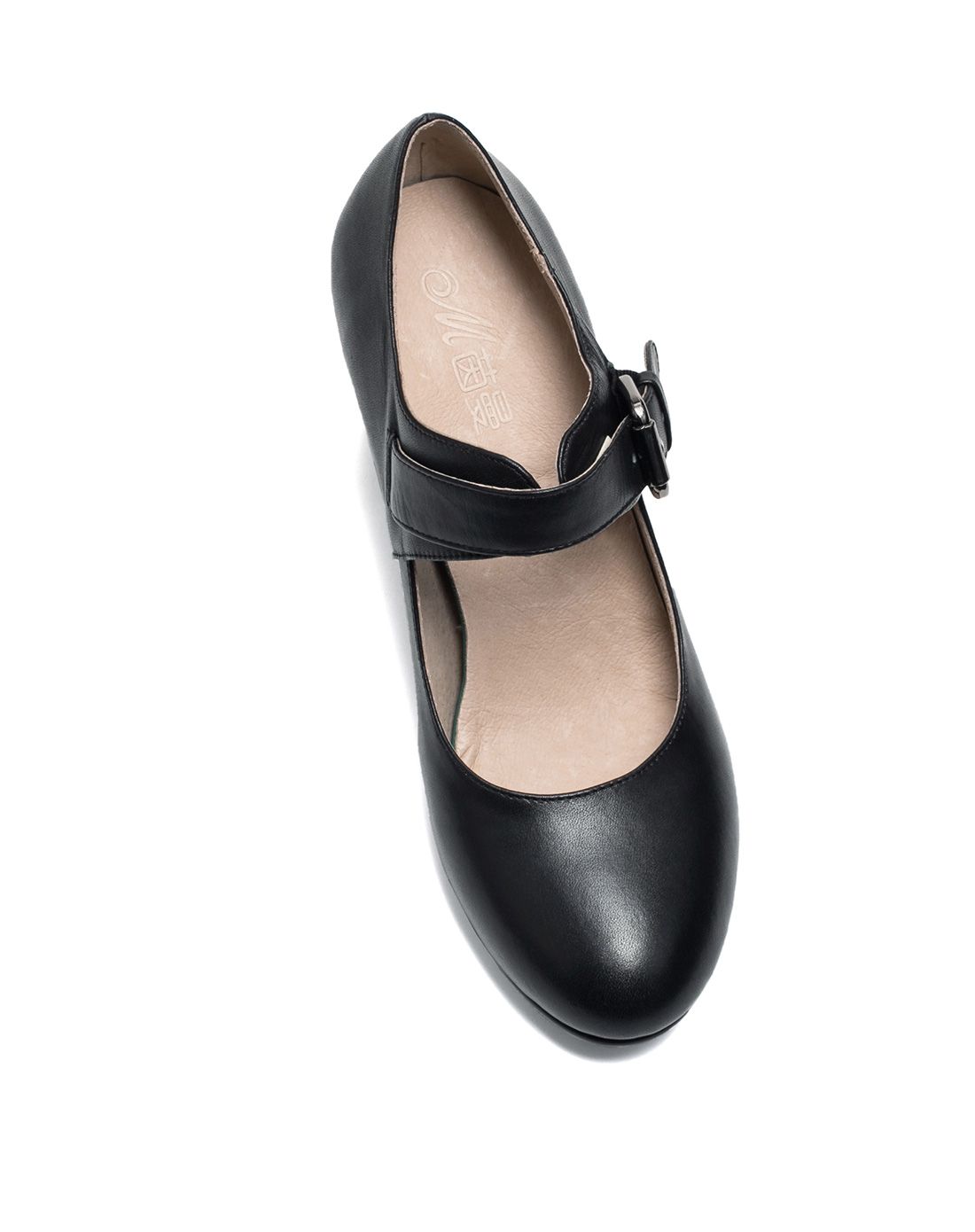 2015秋季新款黑色知性牛皮拉带式单鞋