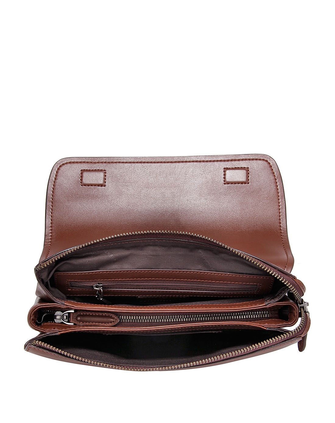 浅啡牛头层皮夹包