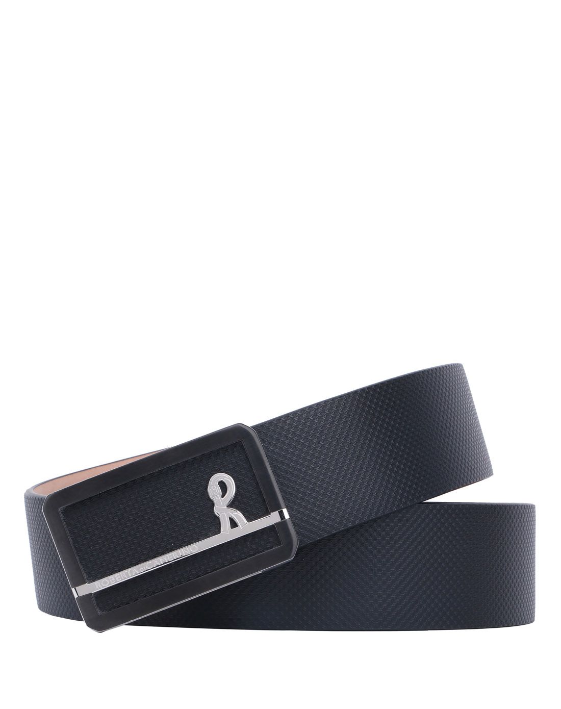 诺贝达roberta di camerino黑色牛皮板扣皮带r4195121425_唯品会