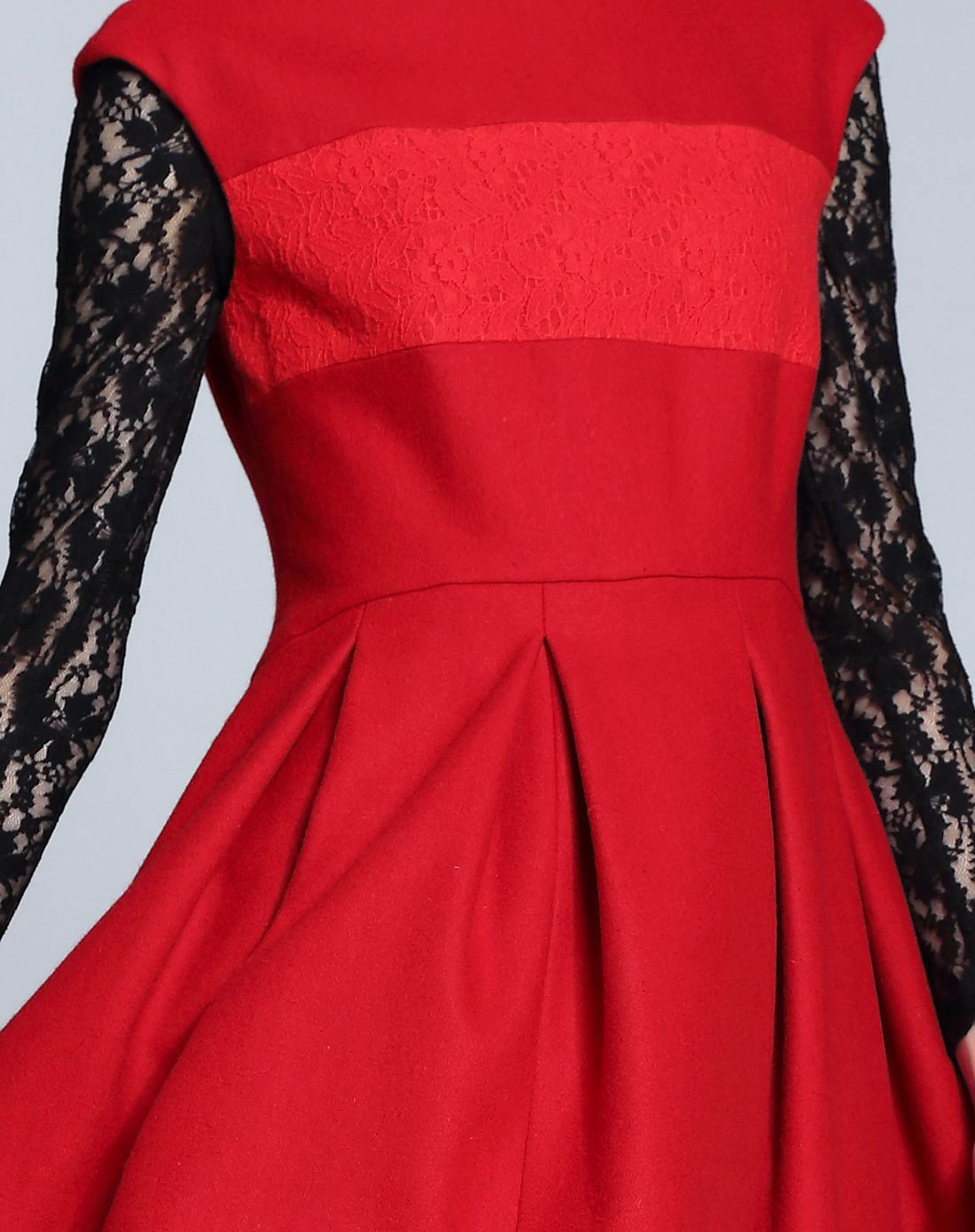 西洋红时尚名媛气质无袖连衣裙