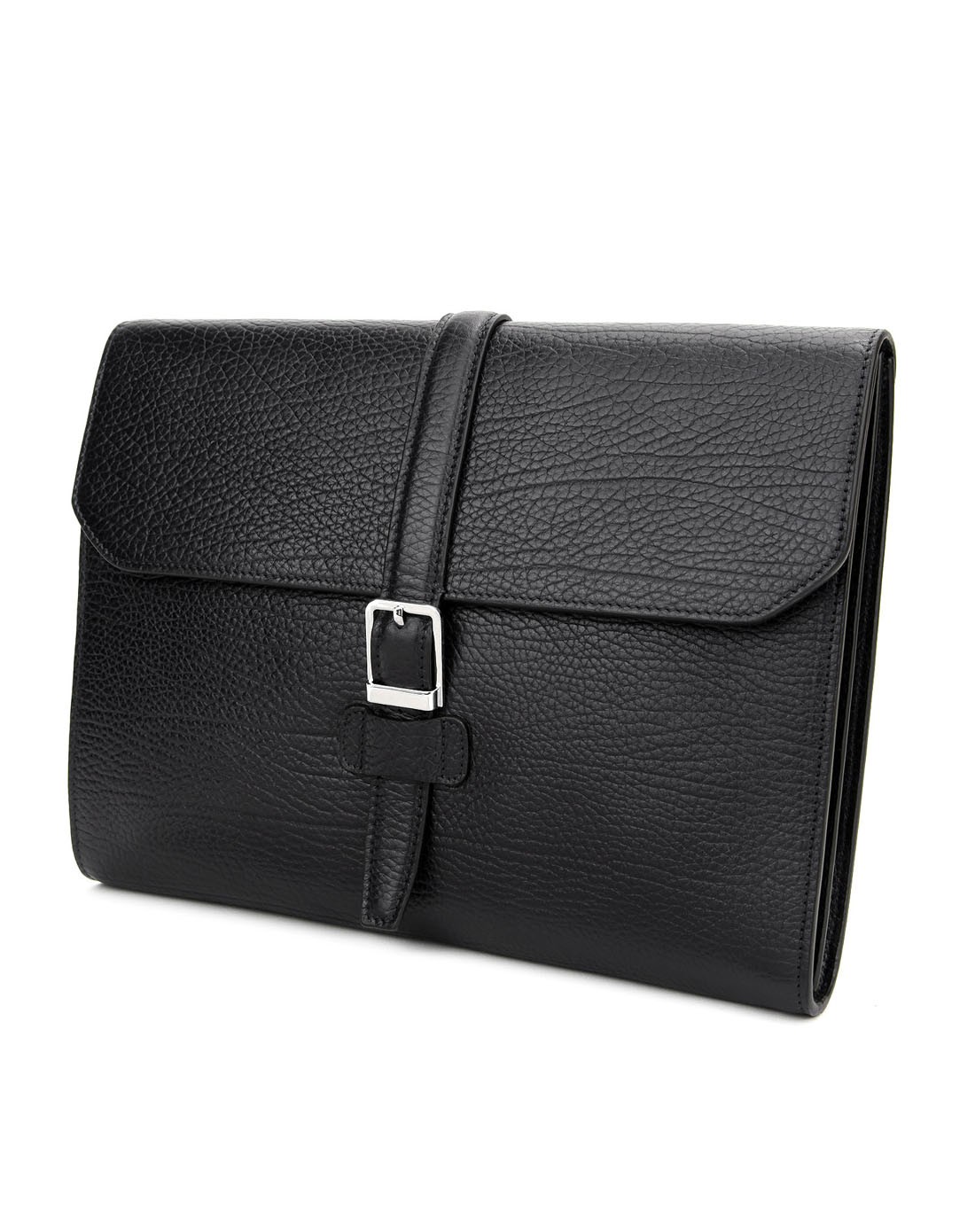 男黑色进口头层牛皮高档复古夹包