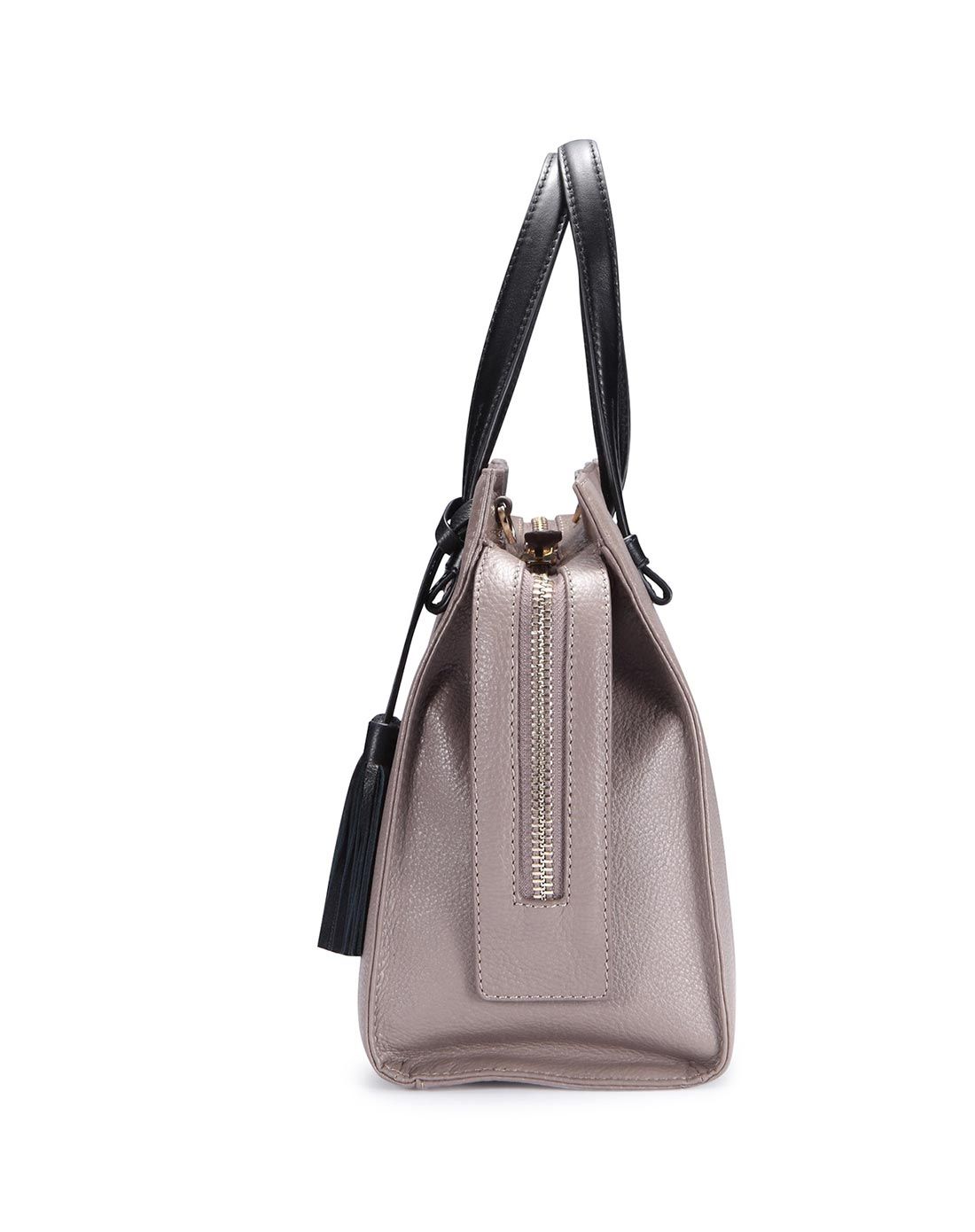 莱尔斯丹2015秋冬专柜同款灰紫色高贵优雅流苏手提包