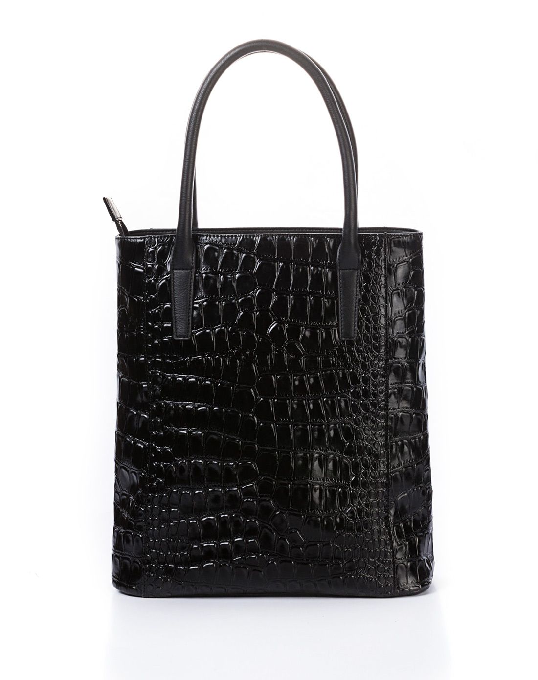 黑色鳄鱼纹简约手提包