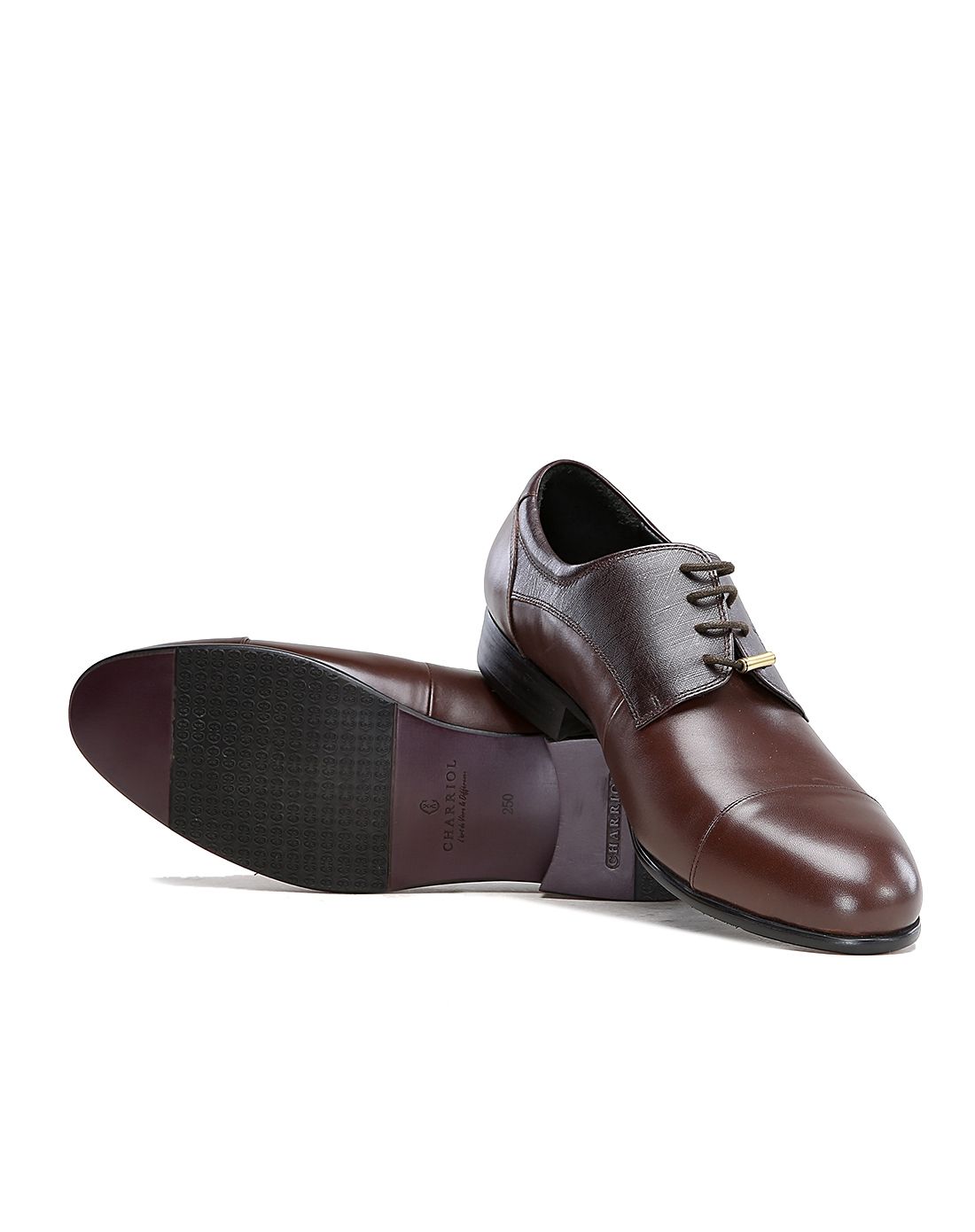 charriol 棕色牛皮时尚商务皮鞋