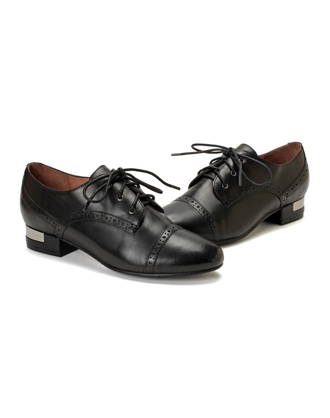 卡文女款黑色羊皮深口单鞋