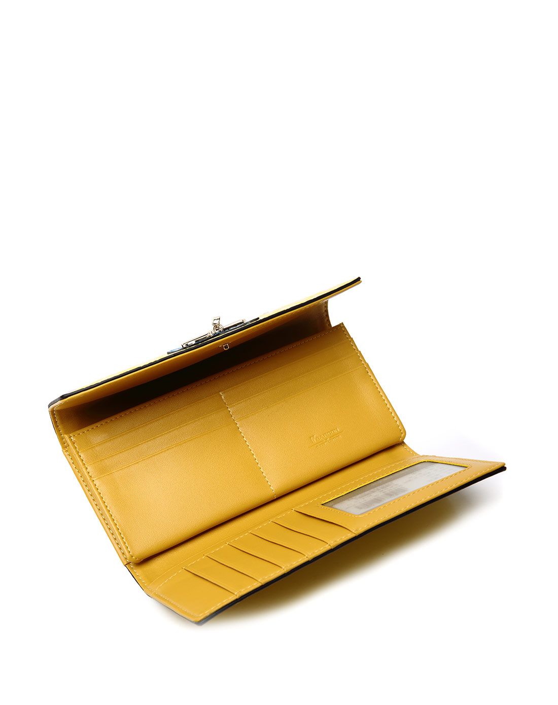 秋冬黄色休闲多袋横款方形女钱包