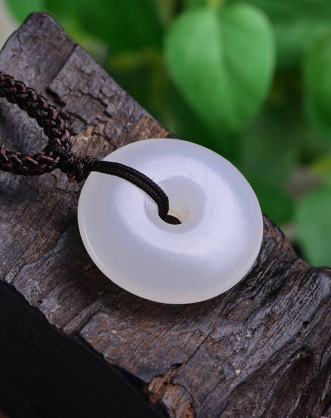 碳酸盐质玉平安扣项链附证书