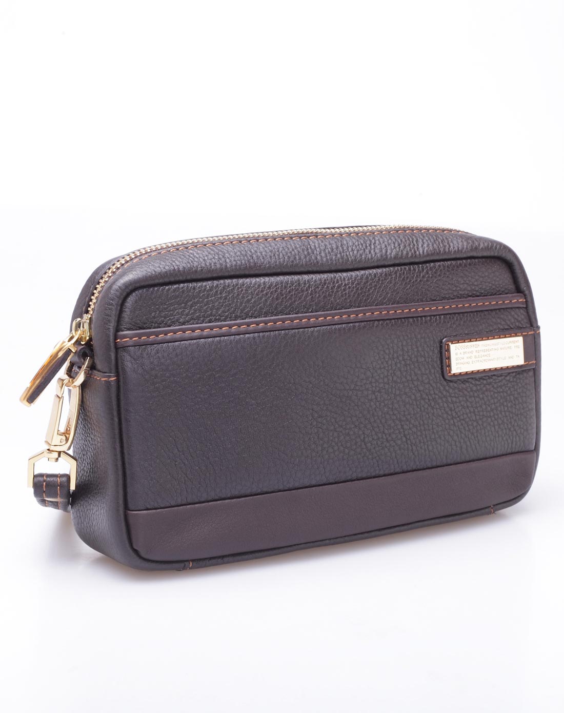 男款啡色时尚经典英伦风夹包