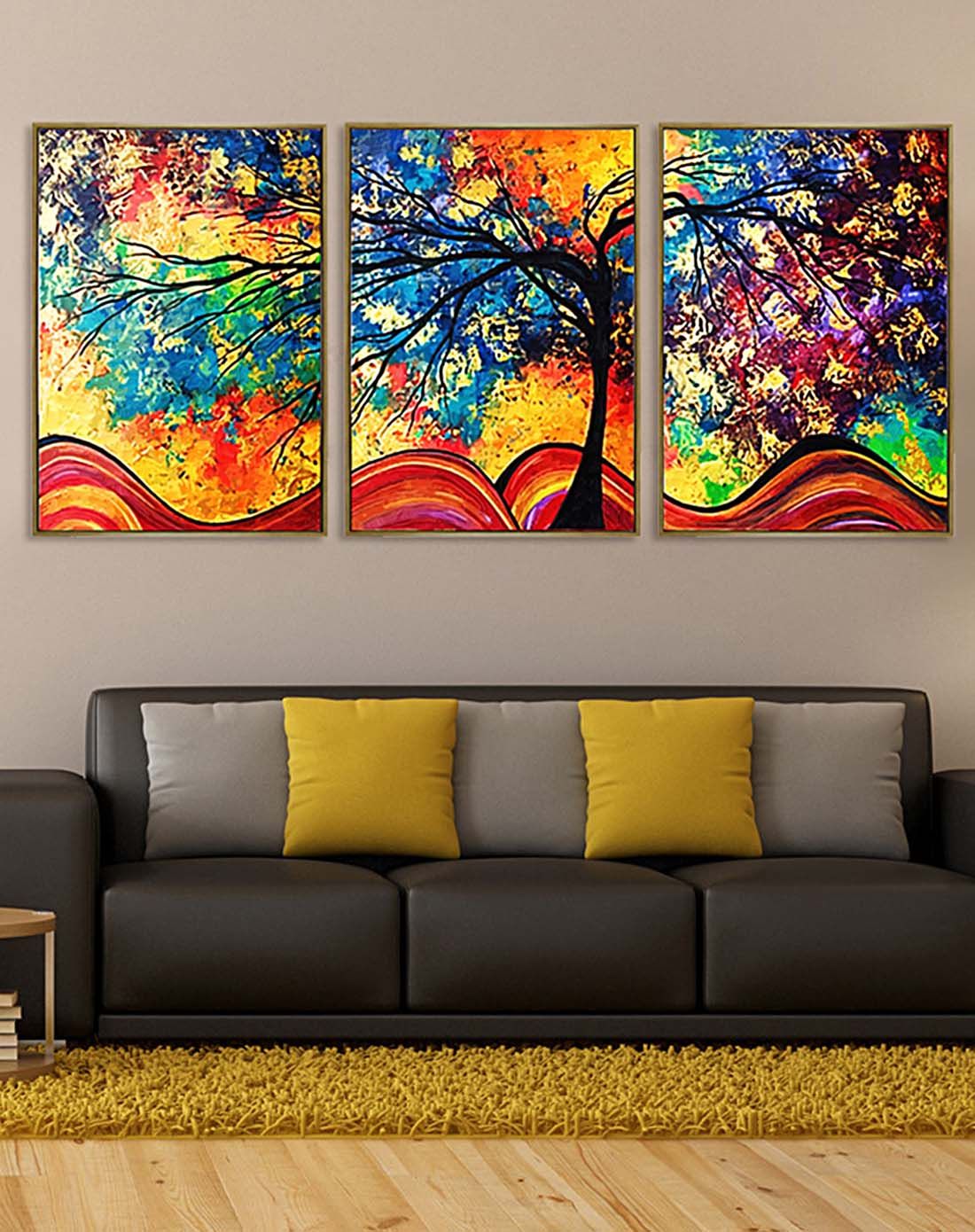 3联画-发财树装饰画-50cm*70cm-本期特惠