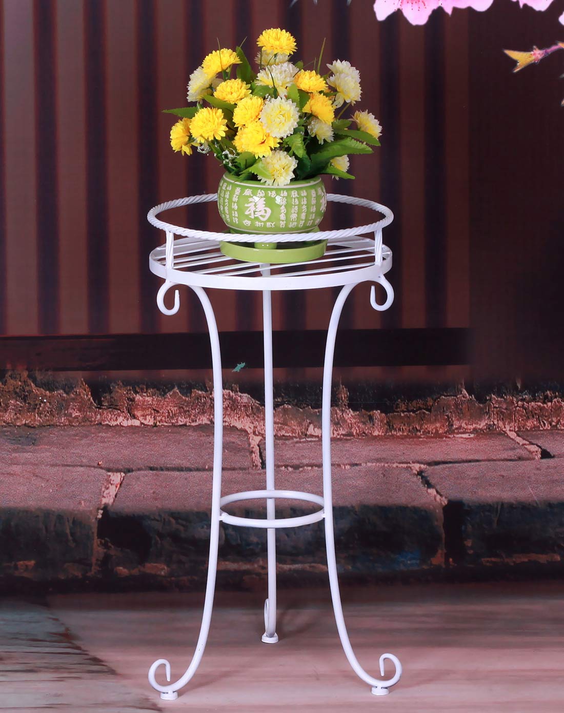 白色欧式铁艺花架高档单品花盆架